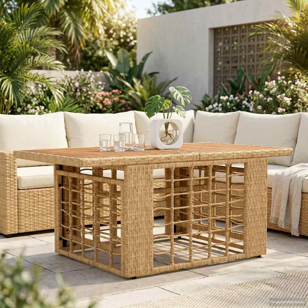 vidaXL Τραπέζι κήπου με ανασηκωμένη επιφάνεια Φυσικό 100 x 55 x 37 cm