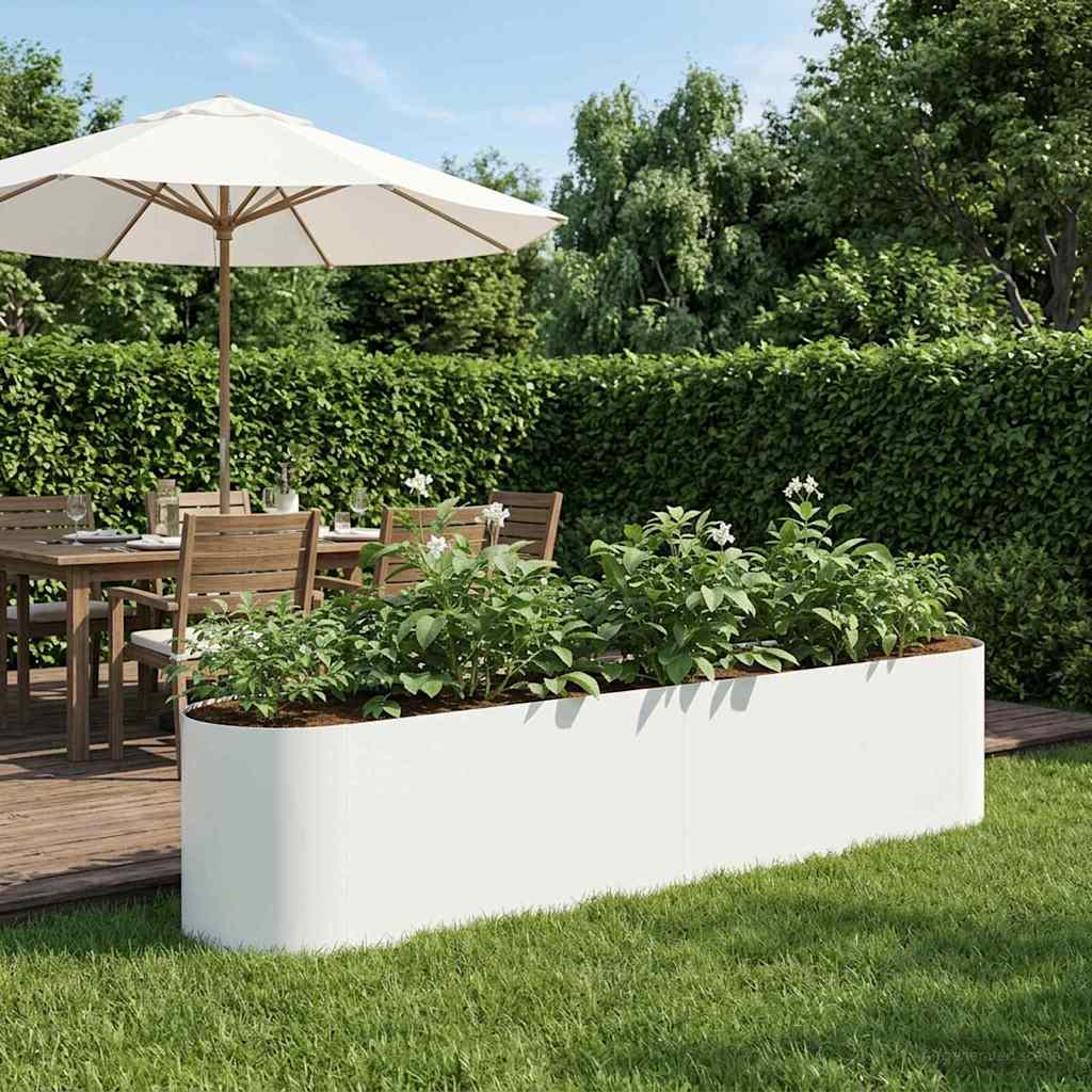 vidaXL Υψωμένο Κρεβάτι Κήπου Λευκό 200 x 40 x 40 εκ.