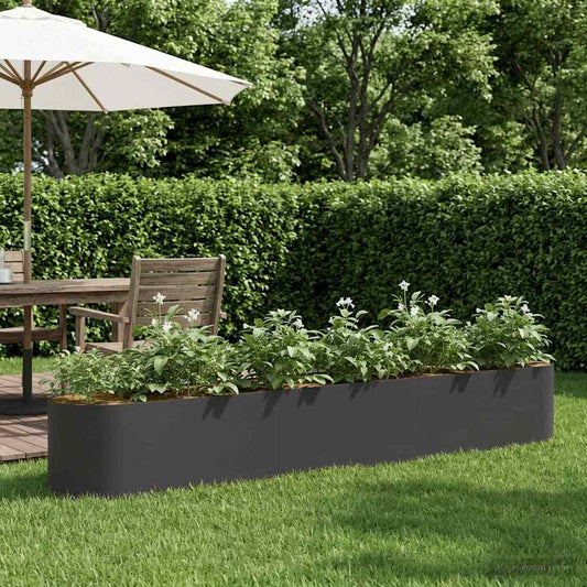 vidaXL Υψωμένο Κρεβάτι Κήπου Μαύρο 280 x 40 x 40 εκ