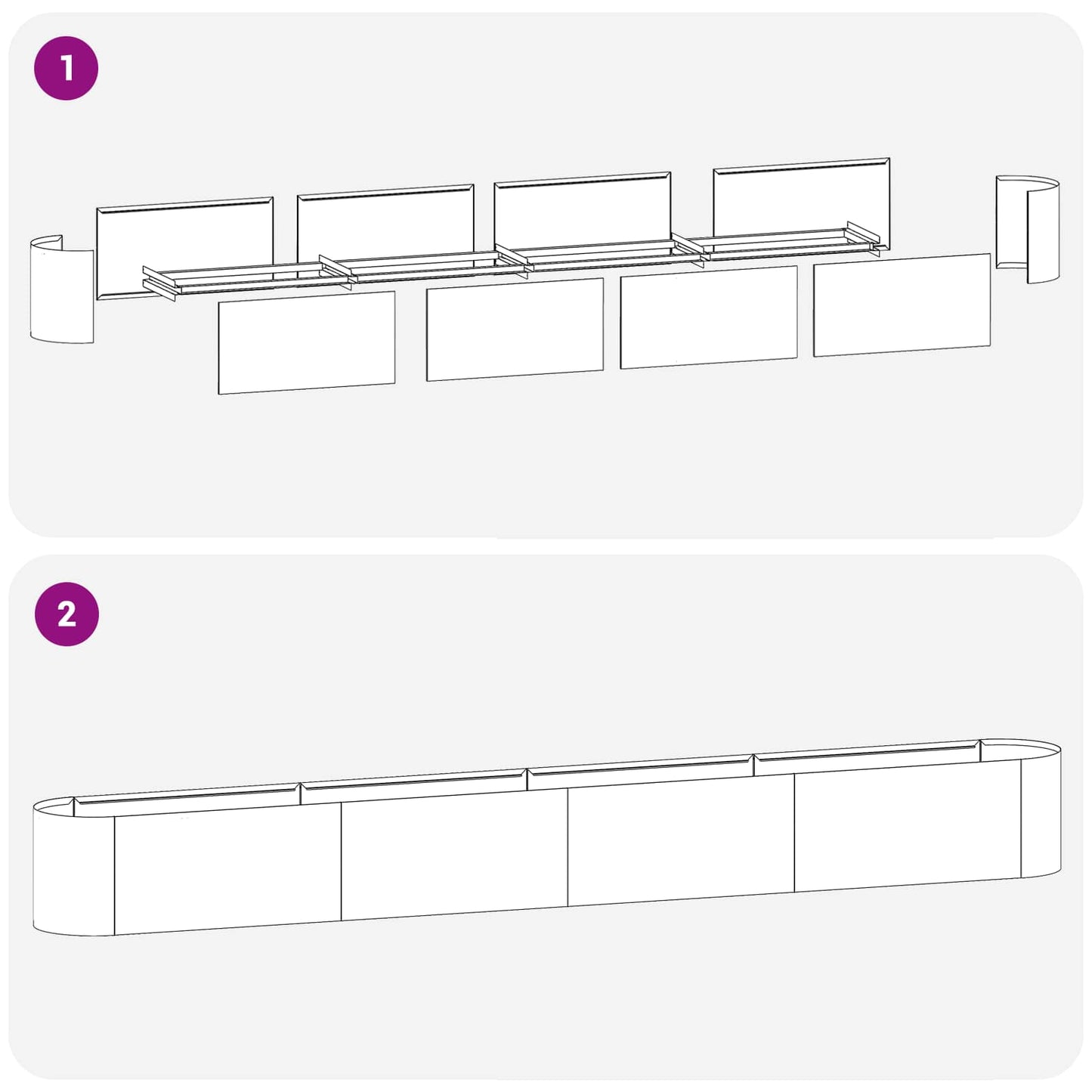 vidaXL Υψωμένο Κρεβάτι Κήπου Ανθρακί 360 x 40 x 40 εκ
