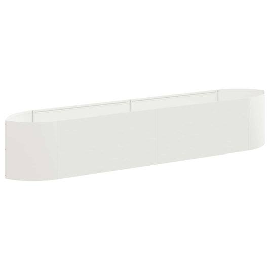 vidaXL Υψωμένο Κρεβάτι Κήπου Λευκό 220 x 40 x 40 εκ Ατσάλι