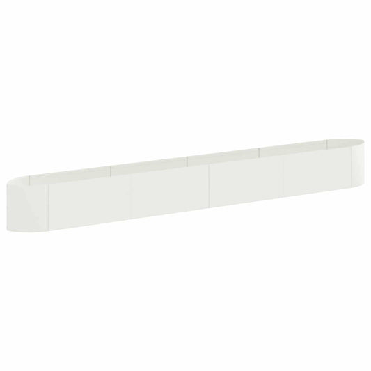 vidaXL Υψωμένο Κρεβάτι Κήπου Λευκό 380 x 40 x 40 εκ Ατσάλι