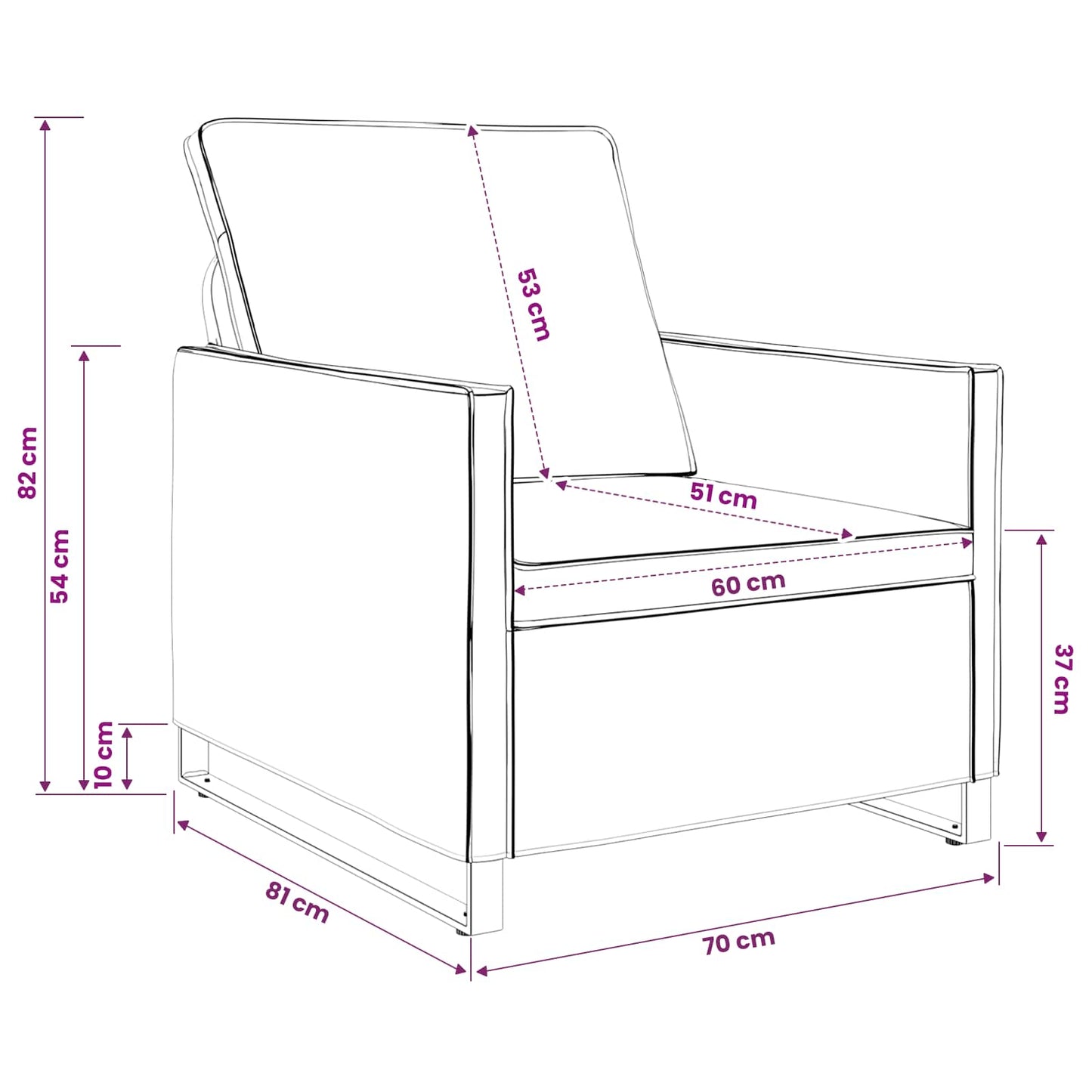 vidaXL Μοναχικός Καναπές Σκούρο Γκρι 70 x 81 x 82 εκ. Συνθετικό σουέντ