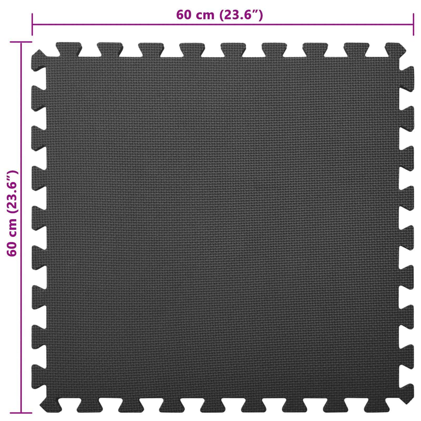 vidaXL Χαλάκι για Πισίνα 6 pcs Μαύρο 2,16 τ.μ. Φελιζόλ EVA