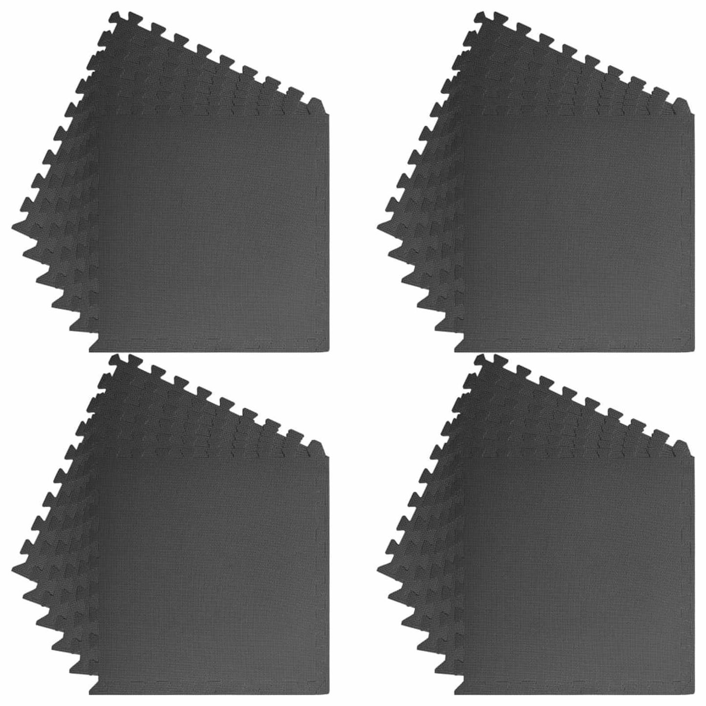 vidaXL Χαλάκι για Πισίνα 24 pcs Μαύρο 8,64 τ.μ. Φελιζόλ EVA