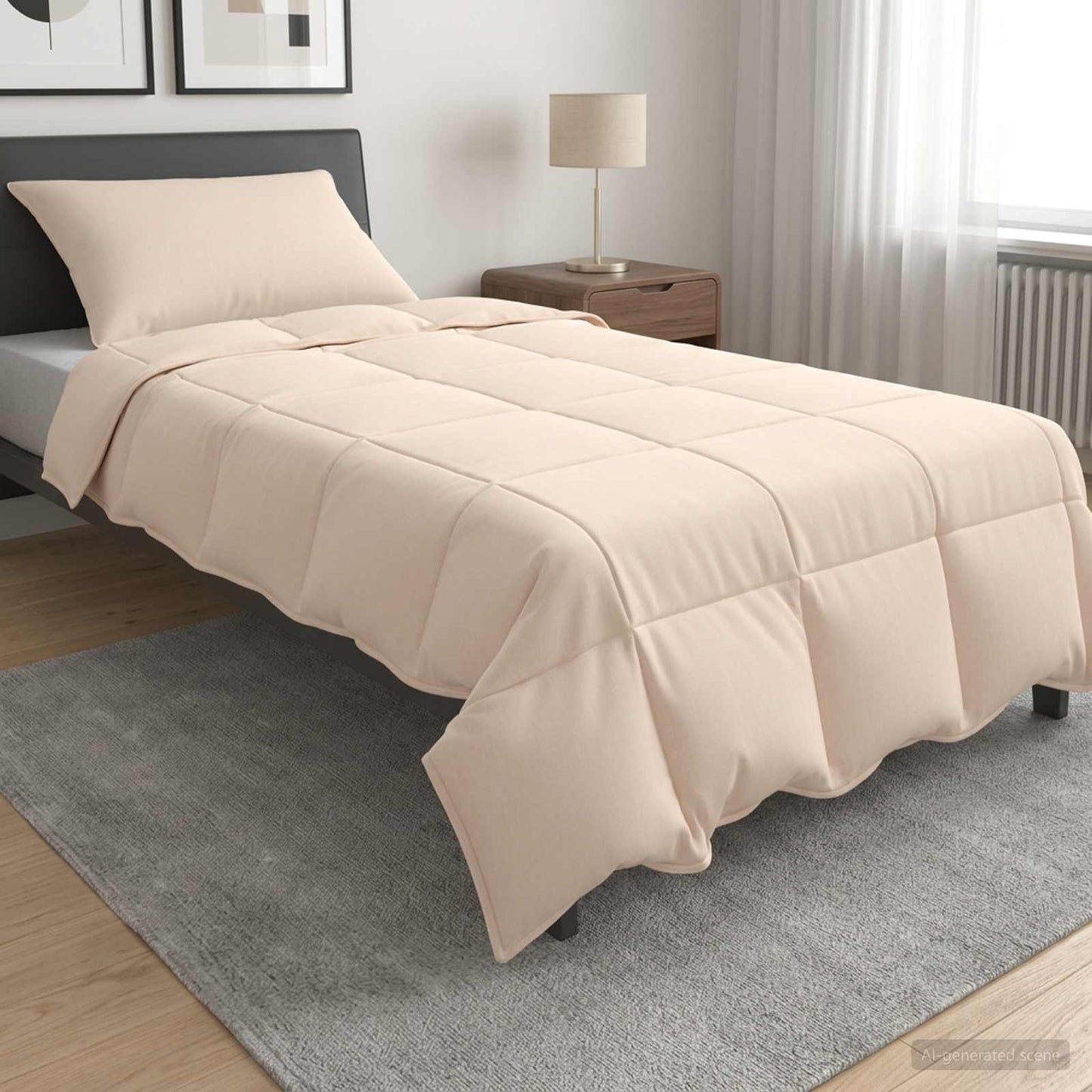 vidaXL Σετ Παπλωμάτων 2 τμχ. 135 x 200 cm Καλοκαίρι 1100 gsm Μπεζ