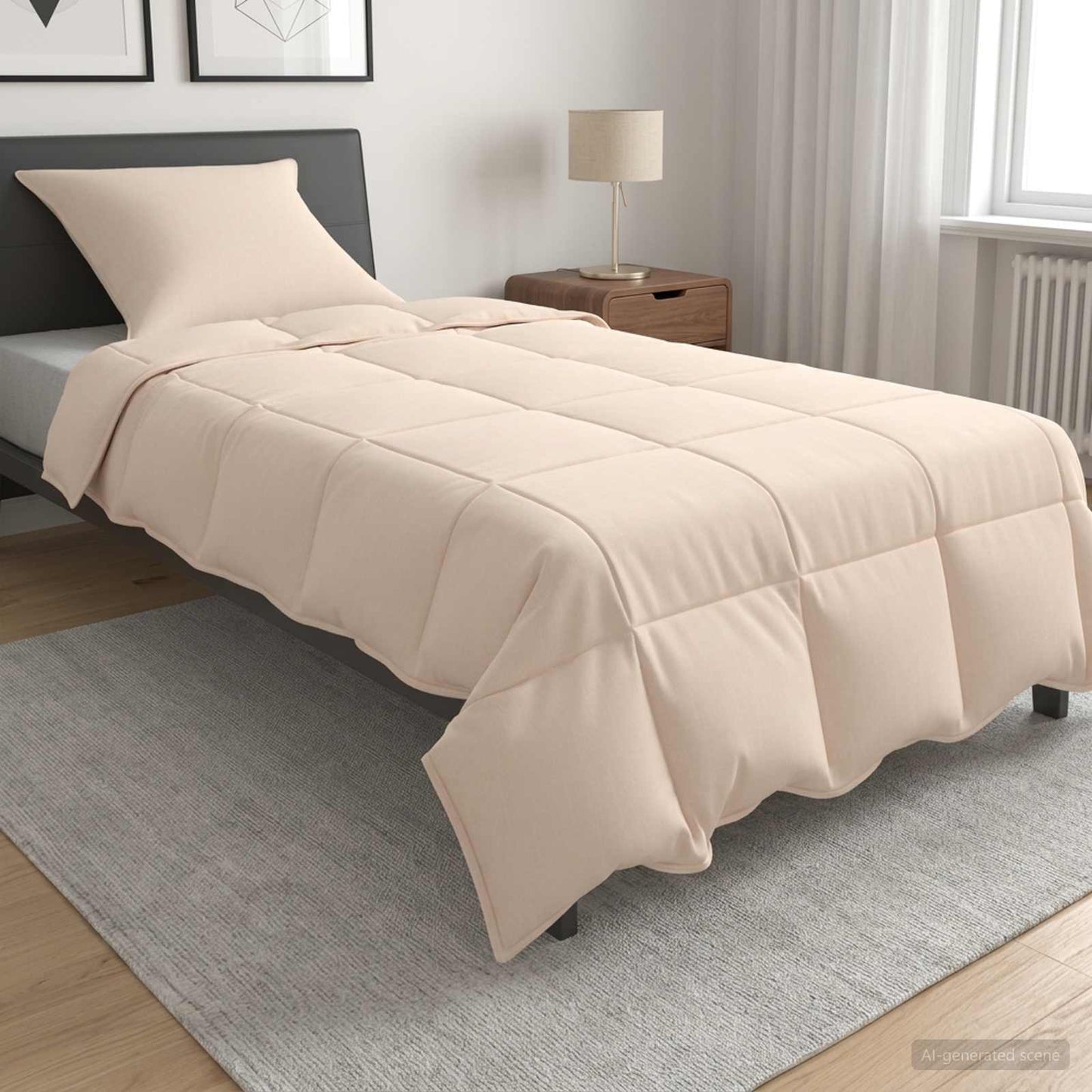 vidaXL Σετ Παπλωμάτων 2 τμχ. 135 x 200 cm Καλοκαίρι 850 gsm Μπεζ