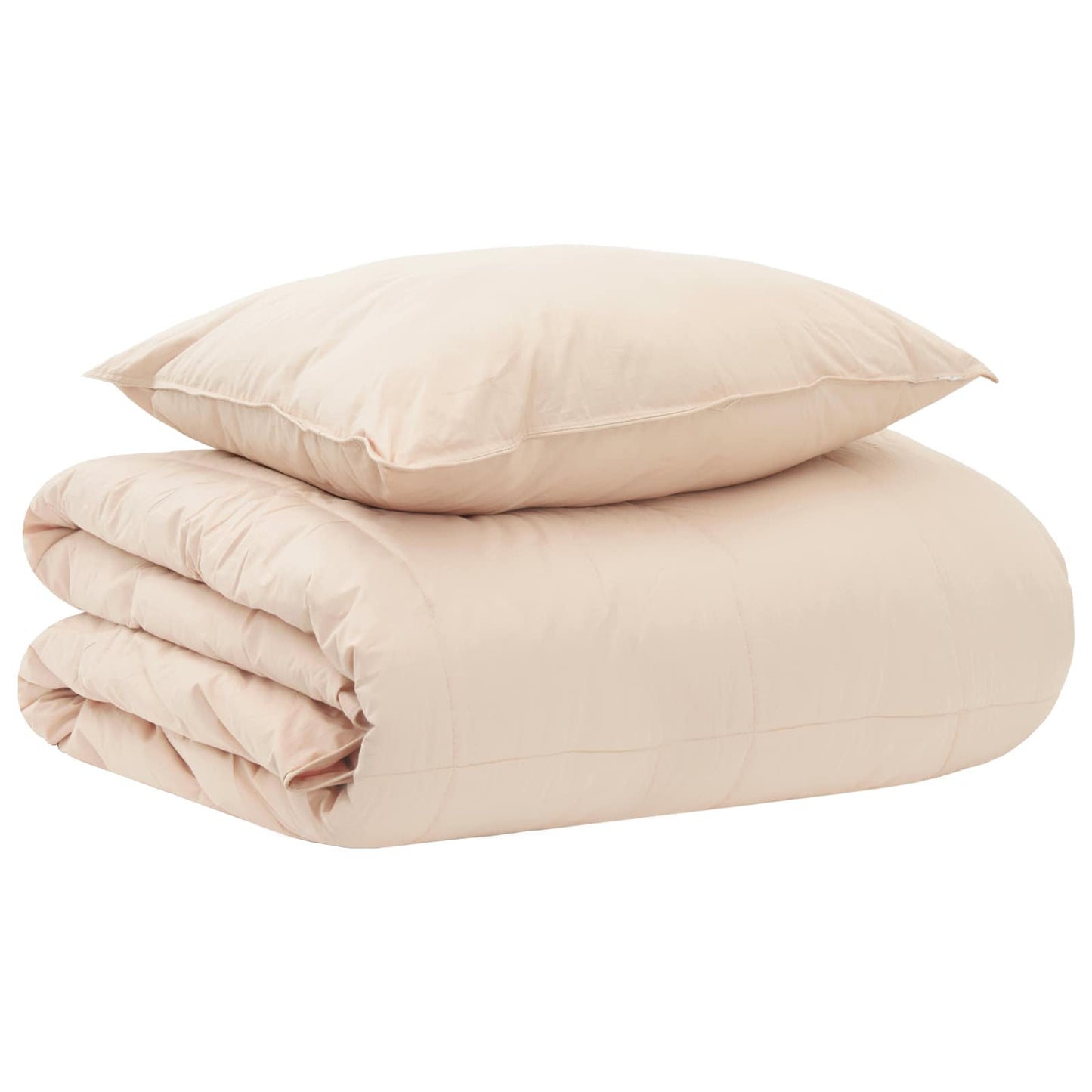 vidaXL Σετ Παπλωμάτων Μπεζ 135 x 200 cm Βαμβάκι, Καπόκ, Πολυεστέρας
