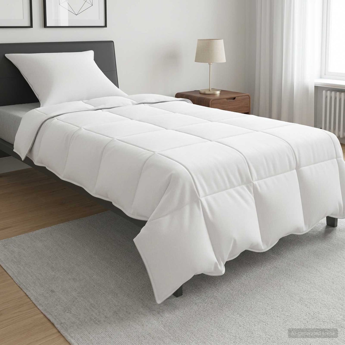 vidaXL Σετ Παπλωμάτων 2 τμχ. 155 x 200 εκ. Χειμώνας Μπαμπού Λευκό