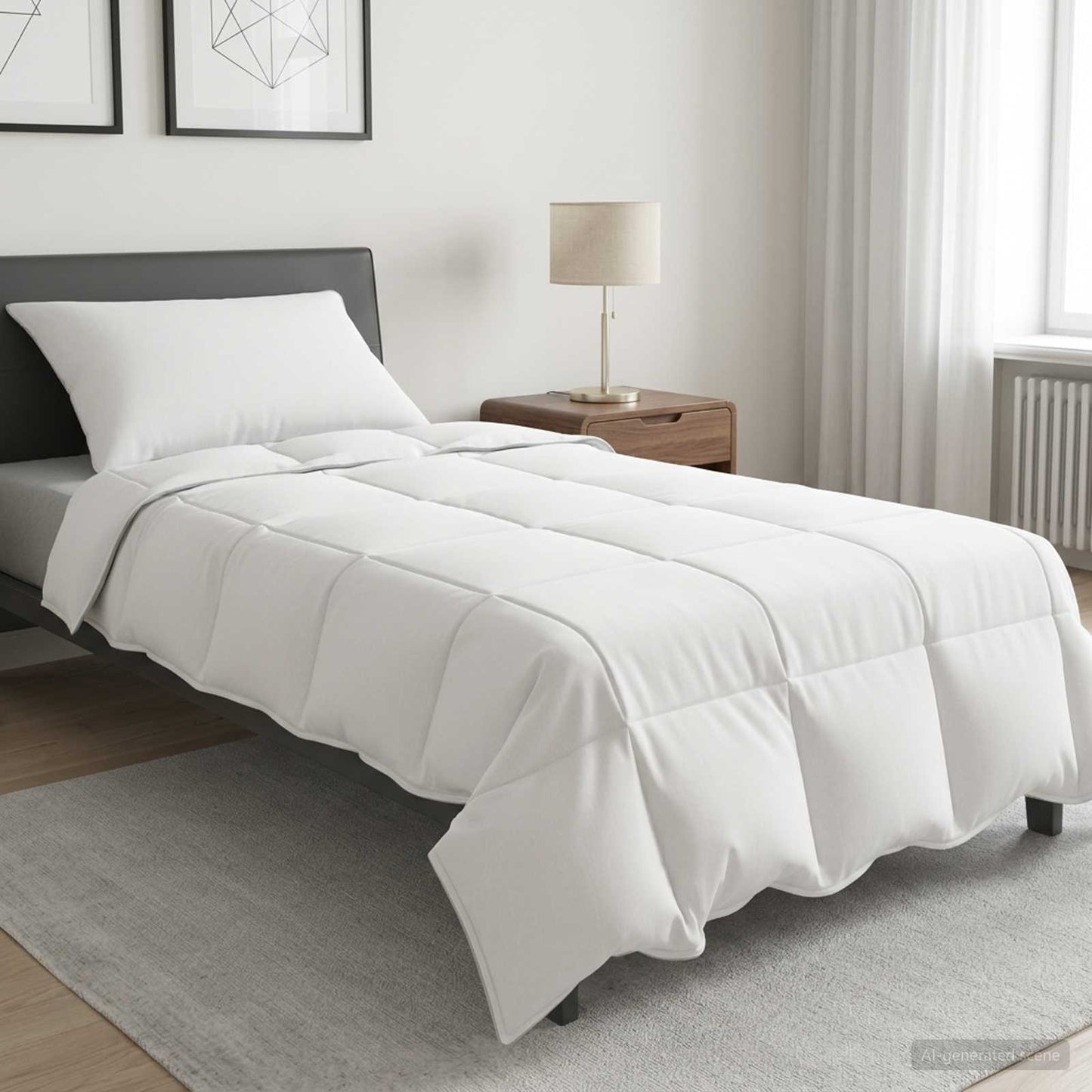 vidaXL Σετ Παπλωμάτων 2 τμχ. 135 x 200 cm Χειμώνας Μπαμπού Λευκό