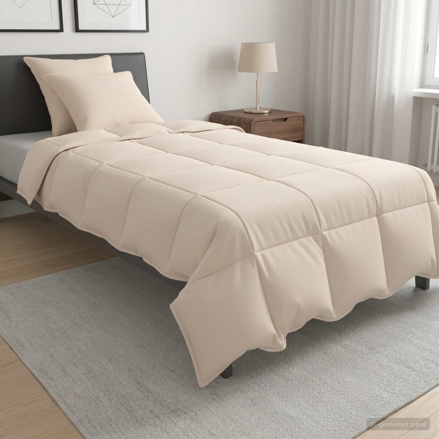 vidaXL Σετ Παπλωμάτων 2 τμχ. 135 x 220 εκ. Όλες οι εποχές Ίνα Καπόκ