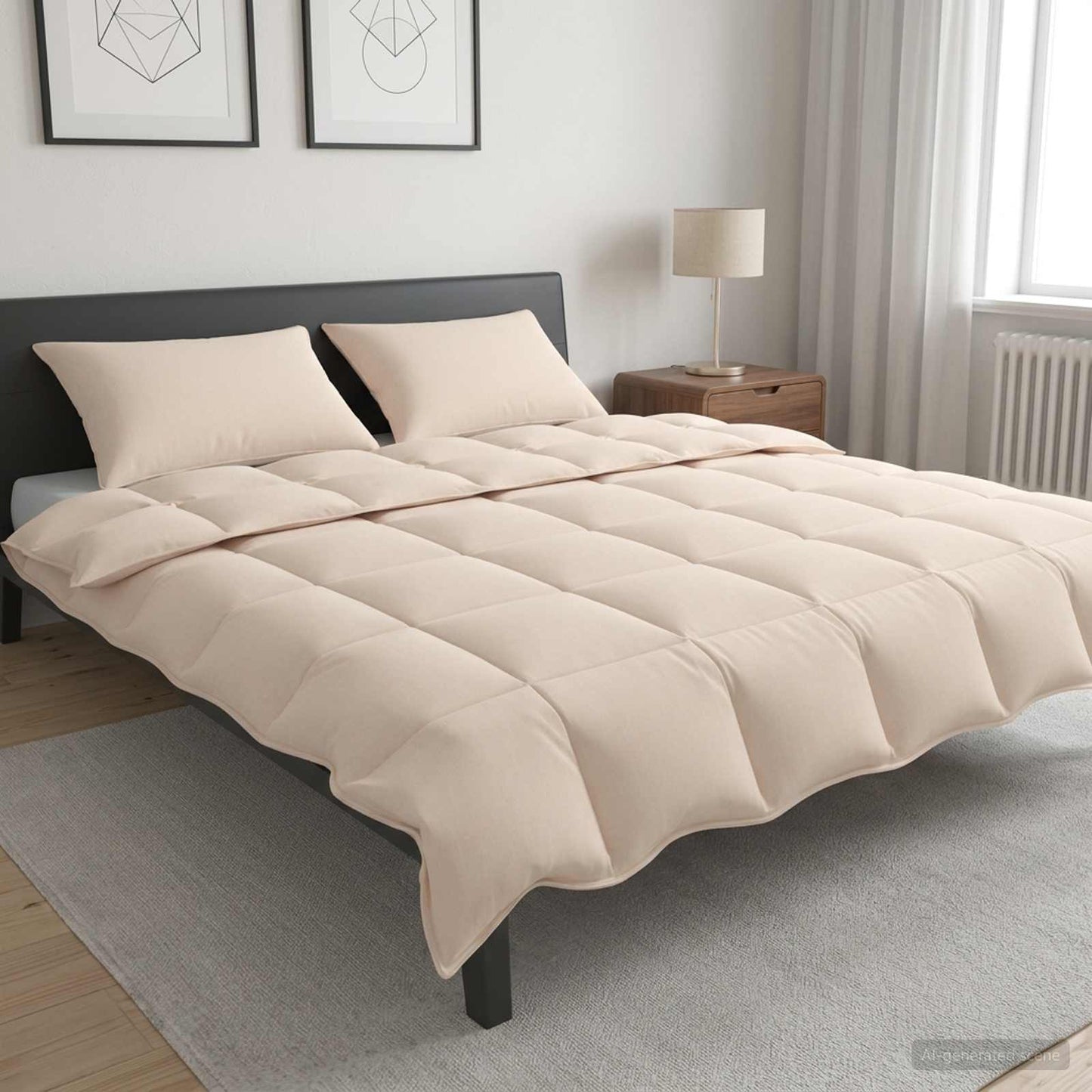 vidaXL Σετ Παπλωμάτων 2 τμχ. 240 x 220 cm 250 gsm Φυσικός Καπόκ Μπεζ