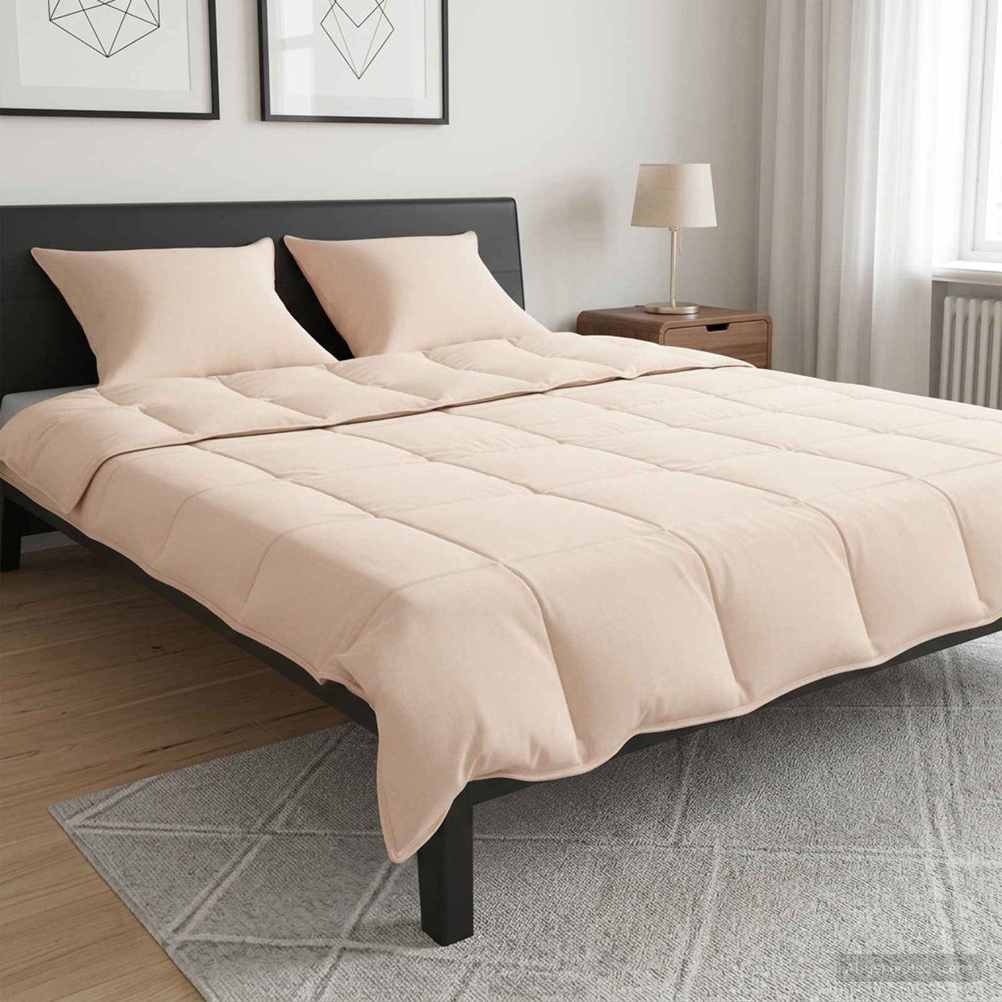 vidaXL Σετ Παπλωμάτων 2 τμχ. 260 x 240 εκ. 250 gsm Φυσικός Καπόκ Μπεζ