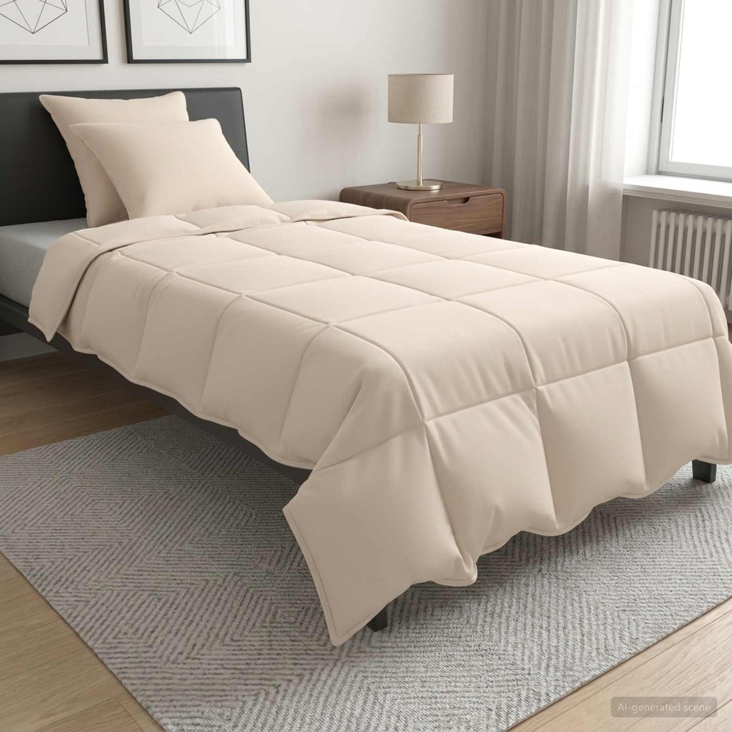 vidaXL Σετ Παπλωμάτων 2 τμχ. 155 x 220 cm 250 gsm Φυσικός Καπόκ Μπεζ