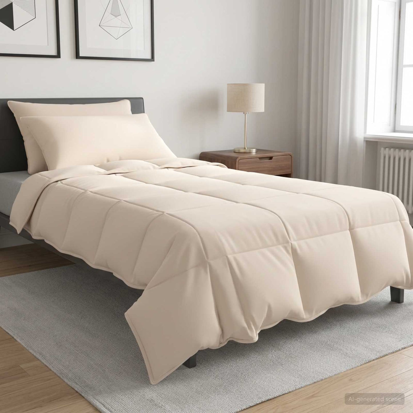 vidaXL Σετ Παπλωμάτων 2 τμχ. 135 x 220 εκ. Όλες οι εποχές Ίνα Καπόκ
