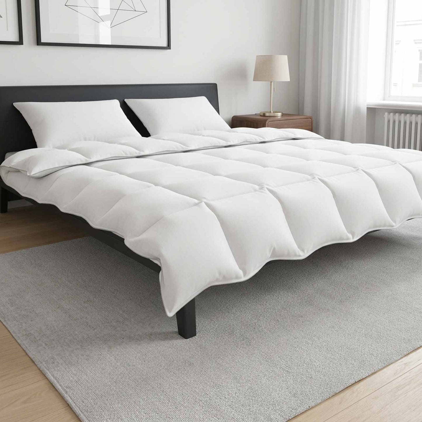 vidaXL Σετ πάπλωμα Λευκό 220 x 240 cm Βαμβάκι, Μπαμπού, Πολυεστέρας