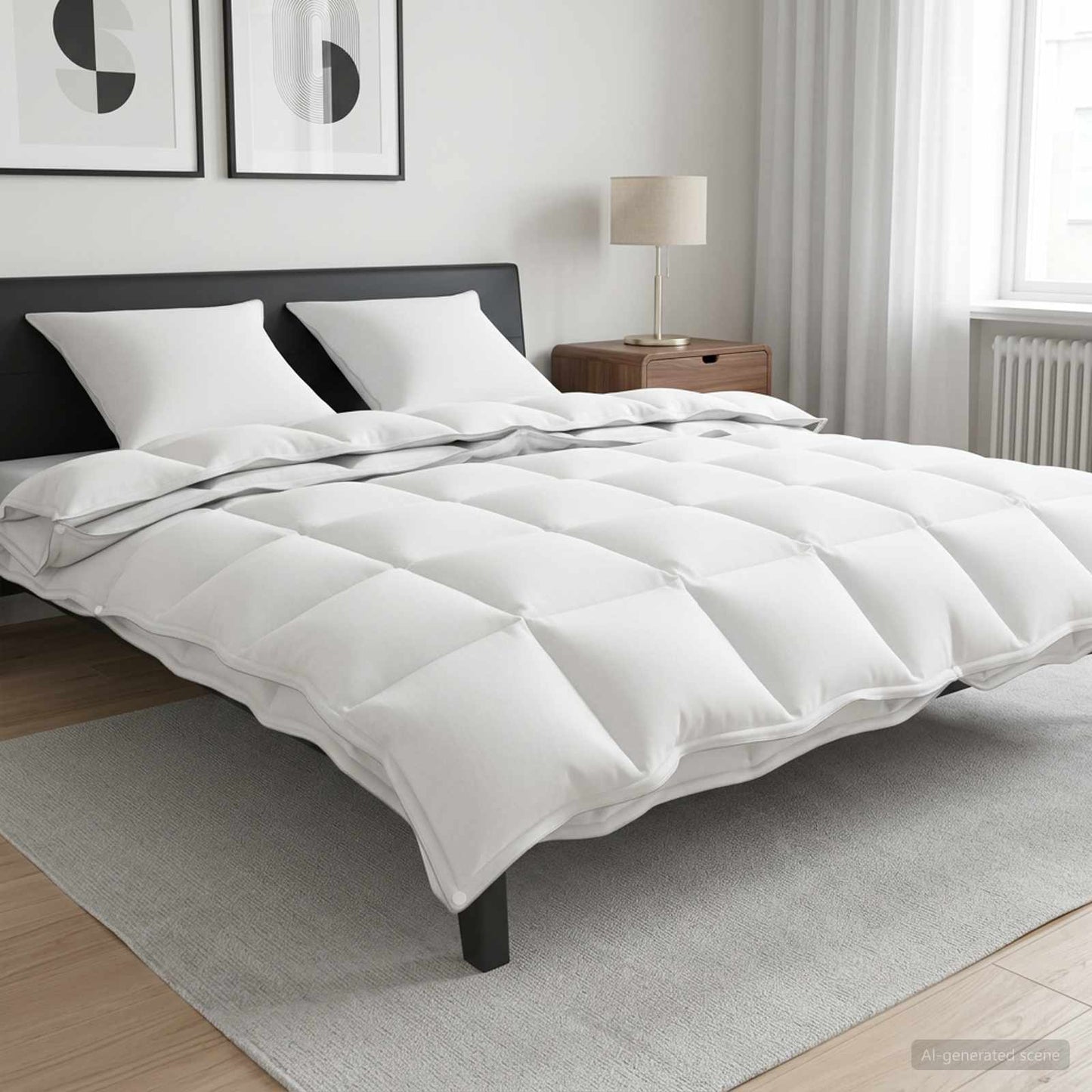vidaXL Σετ Παπλωμάτων 3 τμχ. 240 x 220 cm Όλες οι εποχές Μπαμπού Λευκό