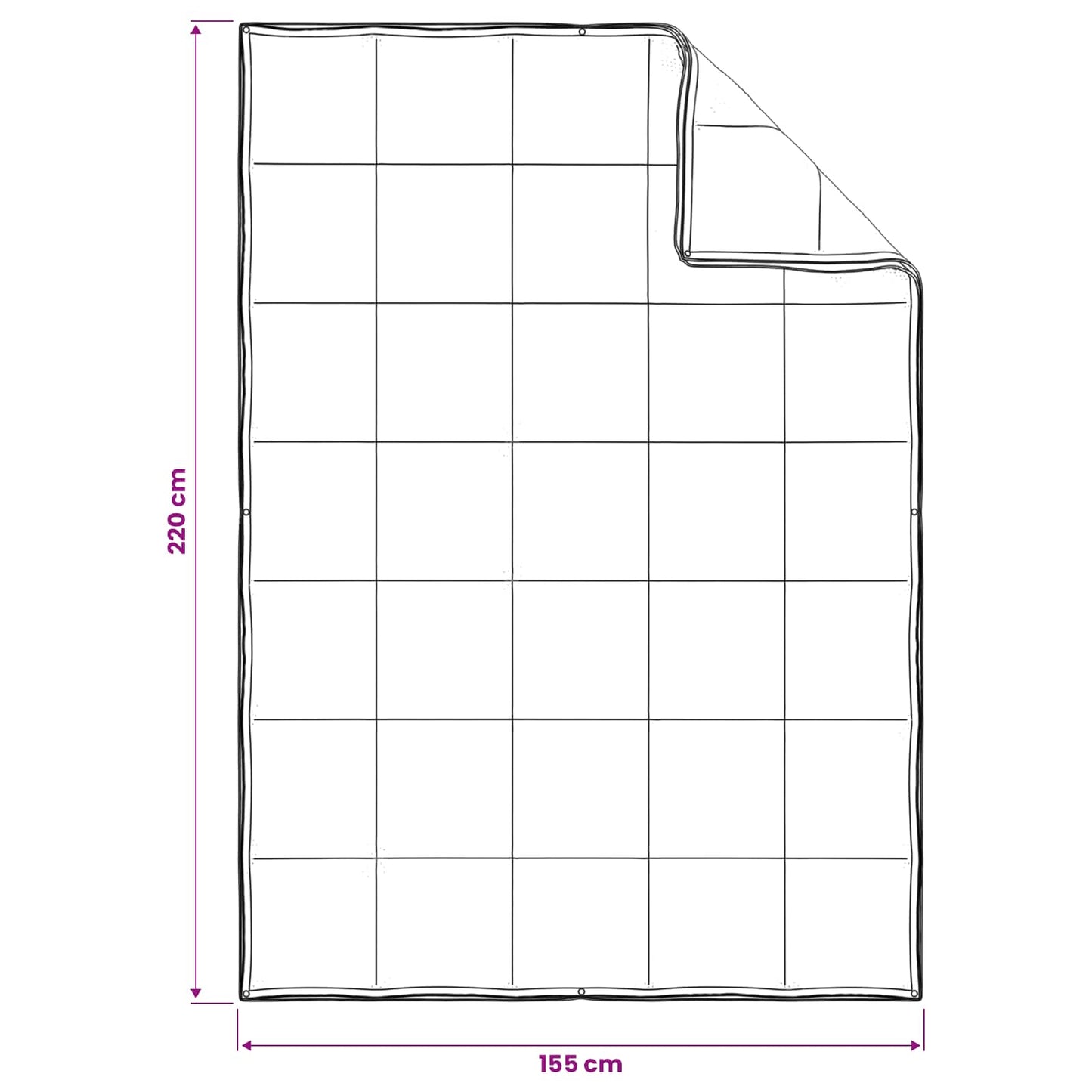 vidaXL Σετ Παπλωμάτων 3 τμχ. 155 x 220 cm Όλες οι εποχές Μπαμπού Λευκό