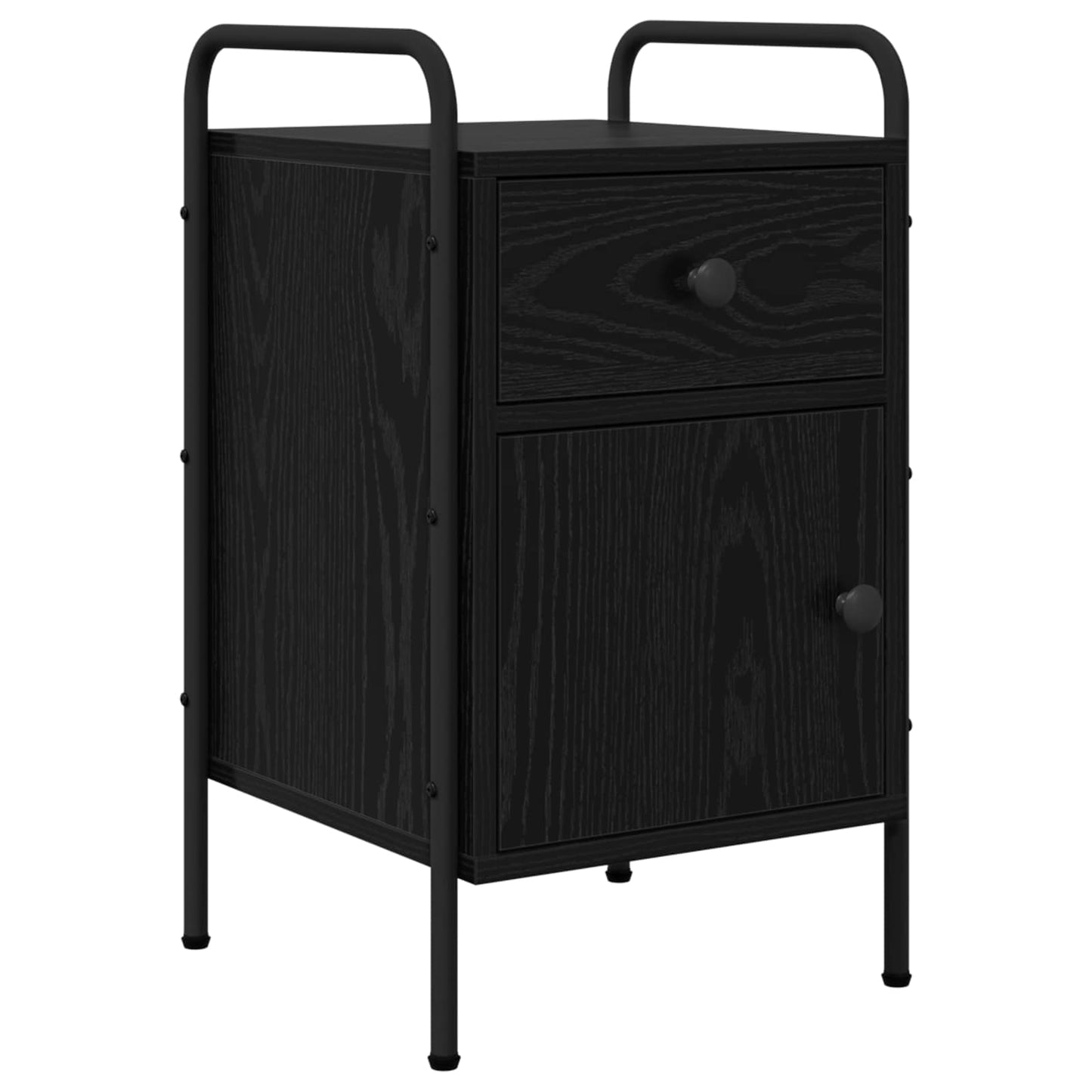 vidaXL Κομοδίνο 2 τμχ. Μαύρη Δρυς 35 x 36,5 x 61 εκ Επεξεργασμένο Ξύλο
