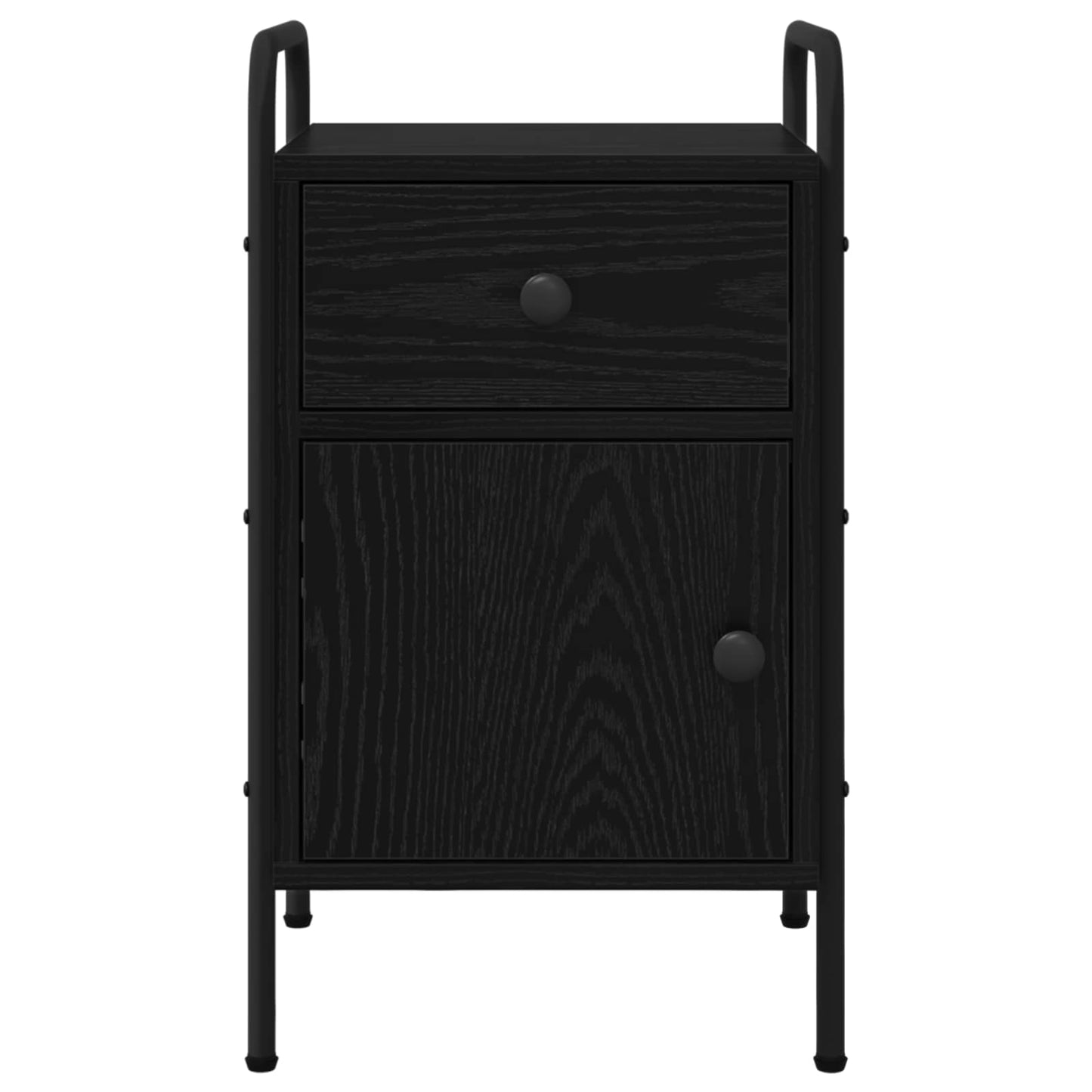 vidaXL Κομοδίνο 2 τμχ. Μαύρη Δρυς 35 x 36,5 x 61 εκ Επεξεργασμένο Ξύλο