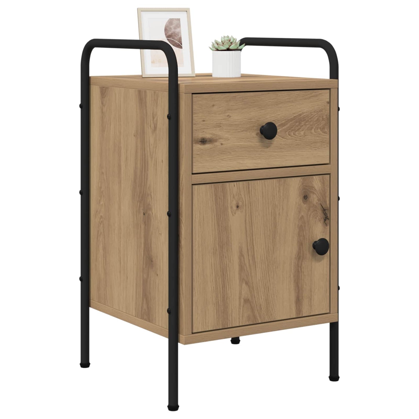 vidaXL Κομοδίνο Artisan Δρυς 35 x 36,5 x 61 εκ Επεξεργασμένο Ξύλο