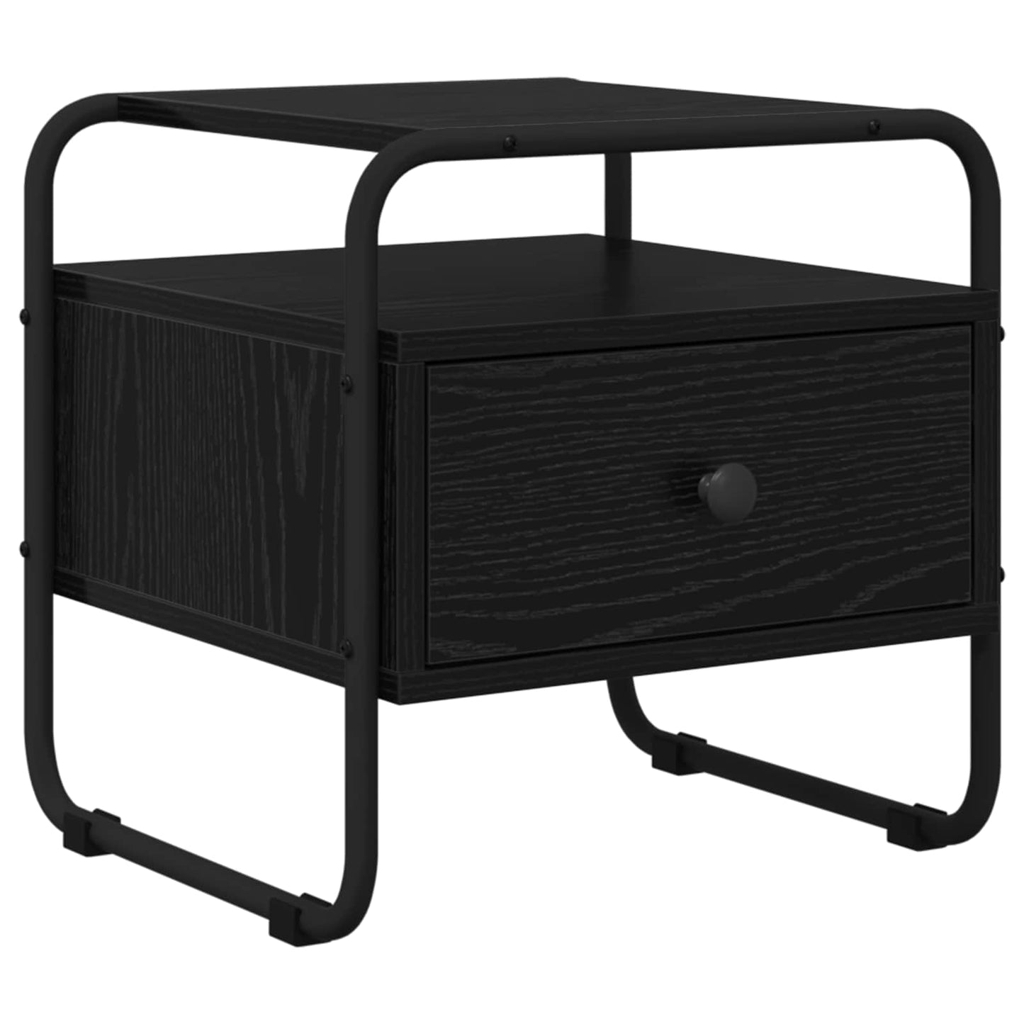 vidaXL Κομοδίνο Μαύρη Δρυς 40 x 39,5 x 40 εκ Επεξεργασμένο Ξύλο