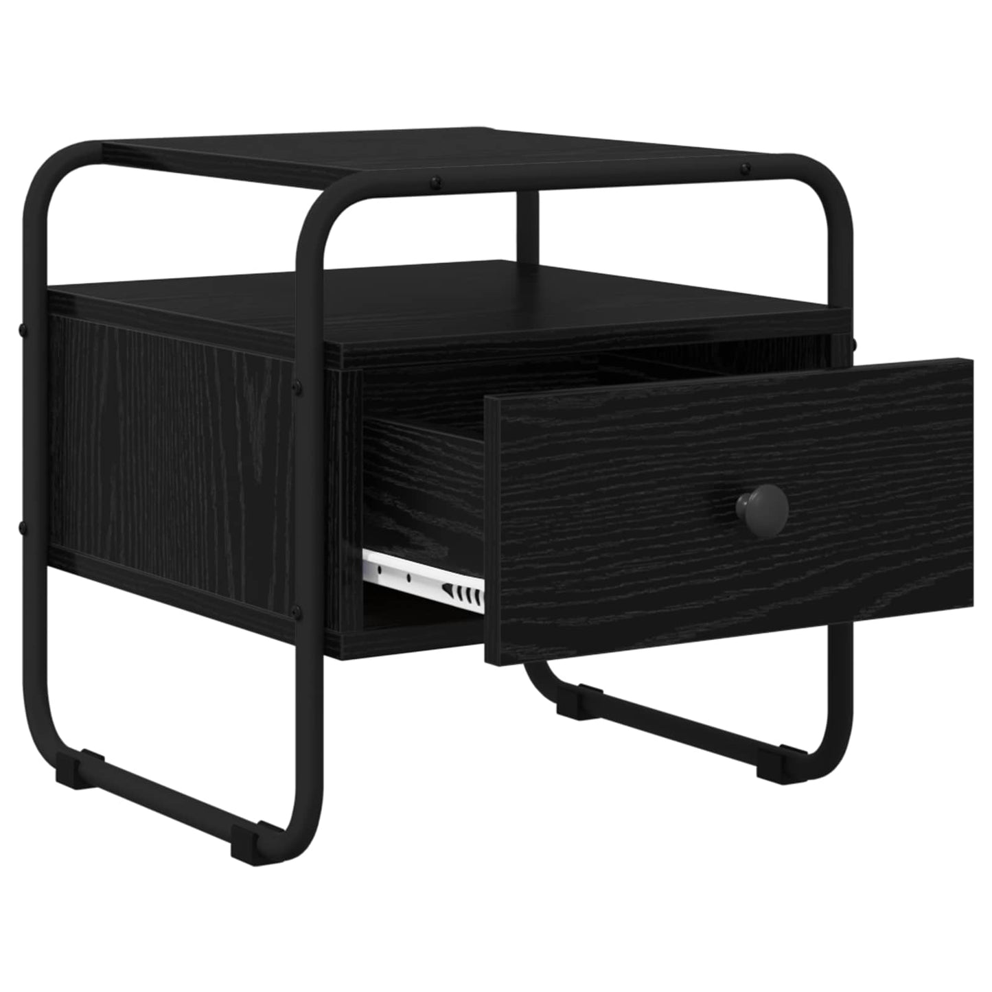 vidaXL Κομοδίνο Μαύρη Δρυς 40 x 39,5 x 40 εκ Επεξεργασμένο Ξύλο