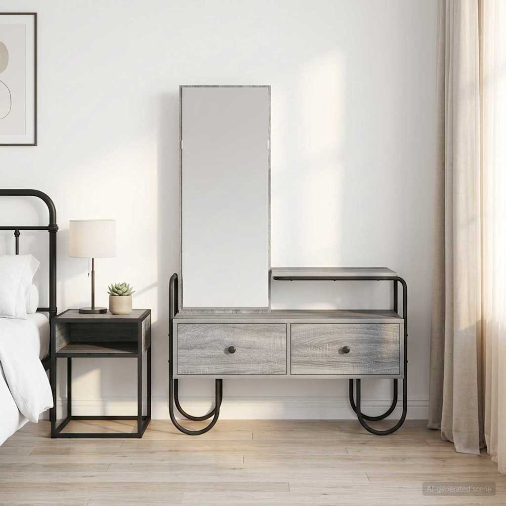 vidaXL Τραπέζι περιποίησης με συρτάρι Γκρι Sonoma Επεξεργασμένο Ξύλο