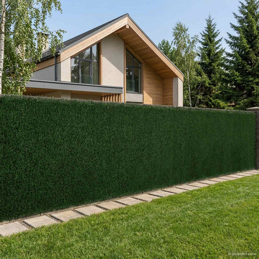 vidaXL Τεχνητός φράκτης Σκούρο Πράσινο 1 x 3 m PVC και Ατσάλι