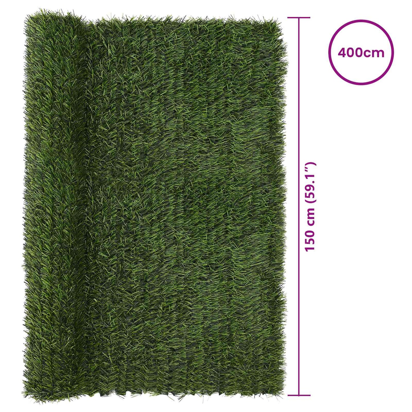 vidaXL Τεχνητός φράκτης Ανοιχτό Πράσινο 1,5 x 4 m PVC και Ατσάλι