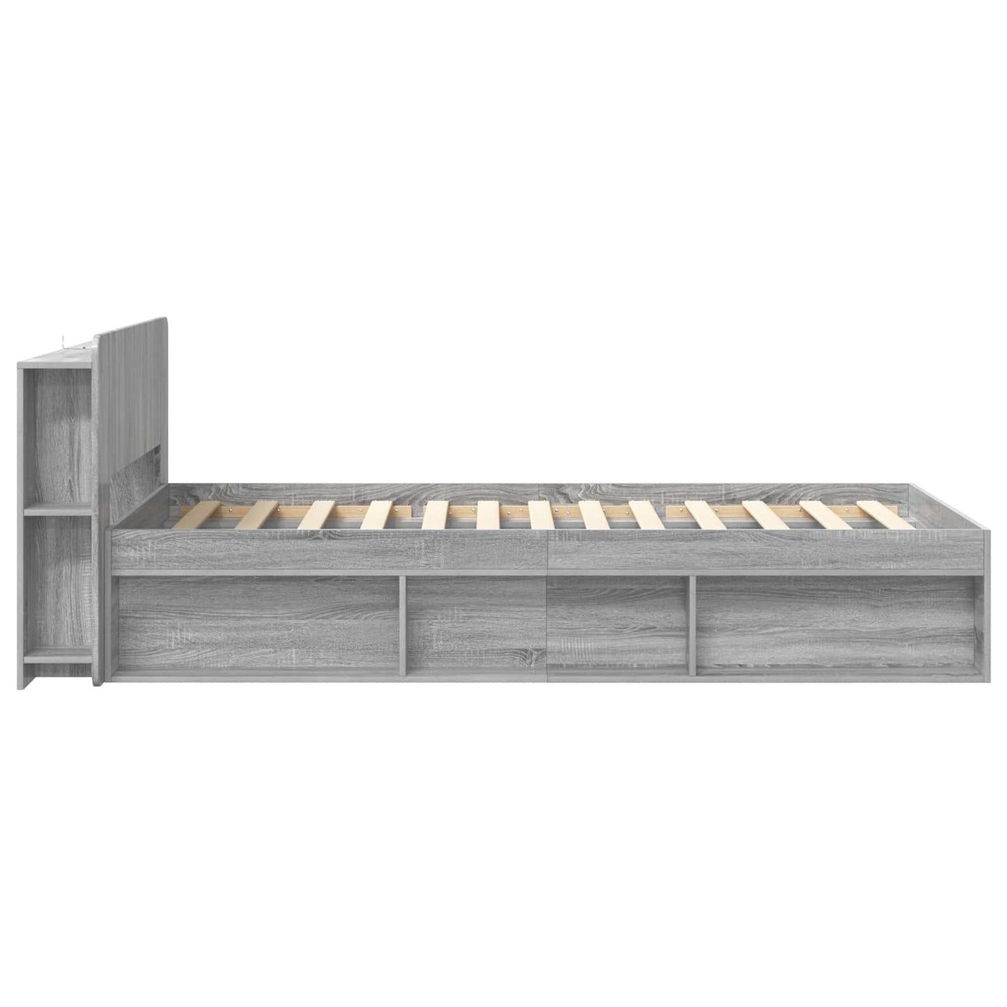 vidaXL Σκελετός κρεβατιού με αποθήκευση Γκρι Sonoma 75 x 190 cm