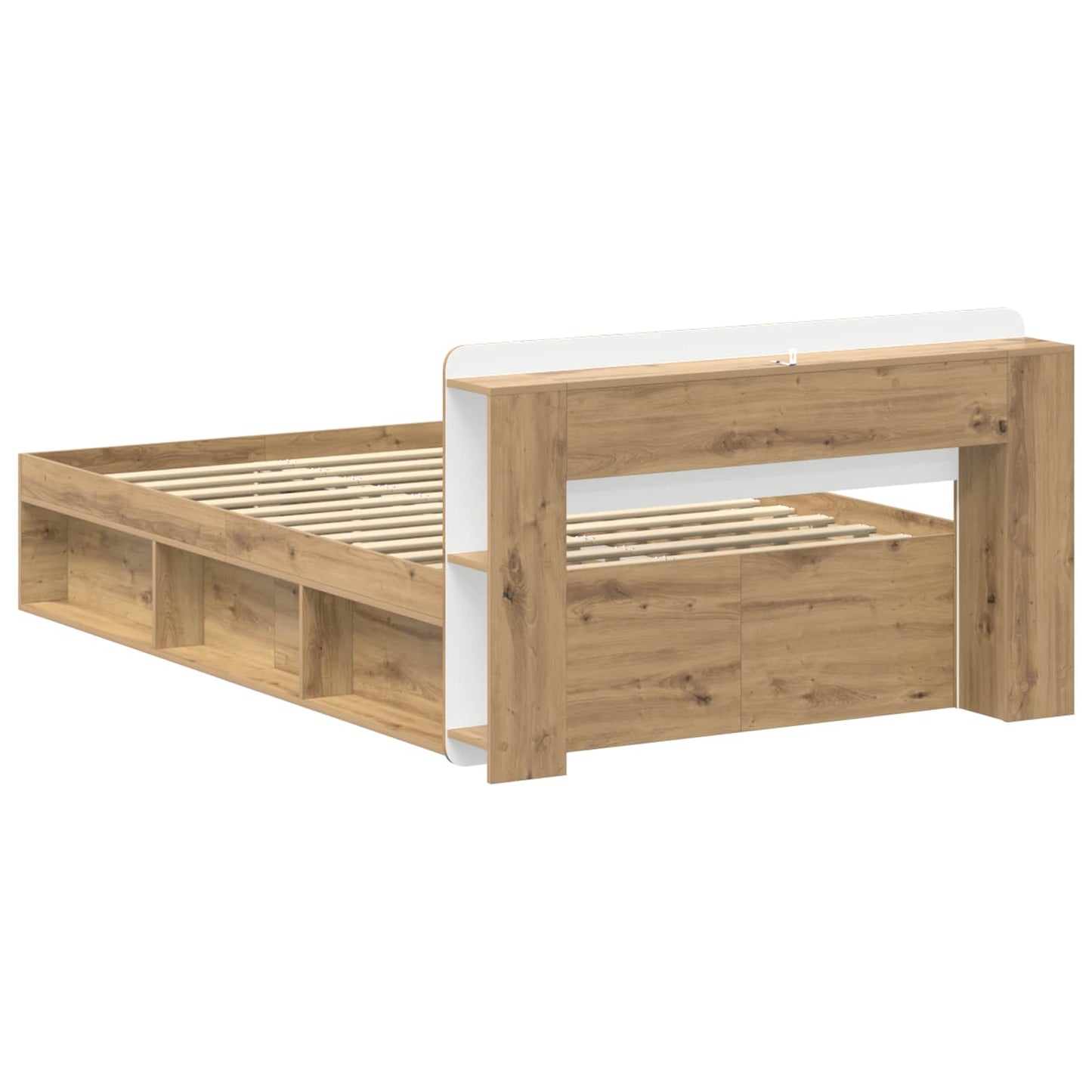 vidaXL Σκελετός κρεβατιού με αποθήκευση Artisan Δρυς 120 x 200 cm