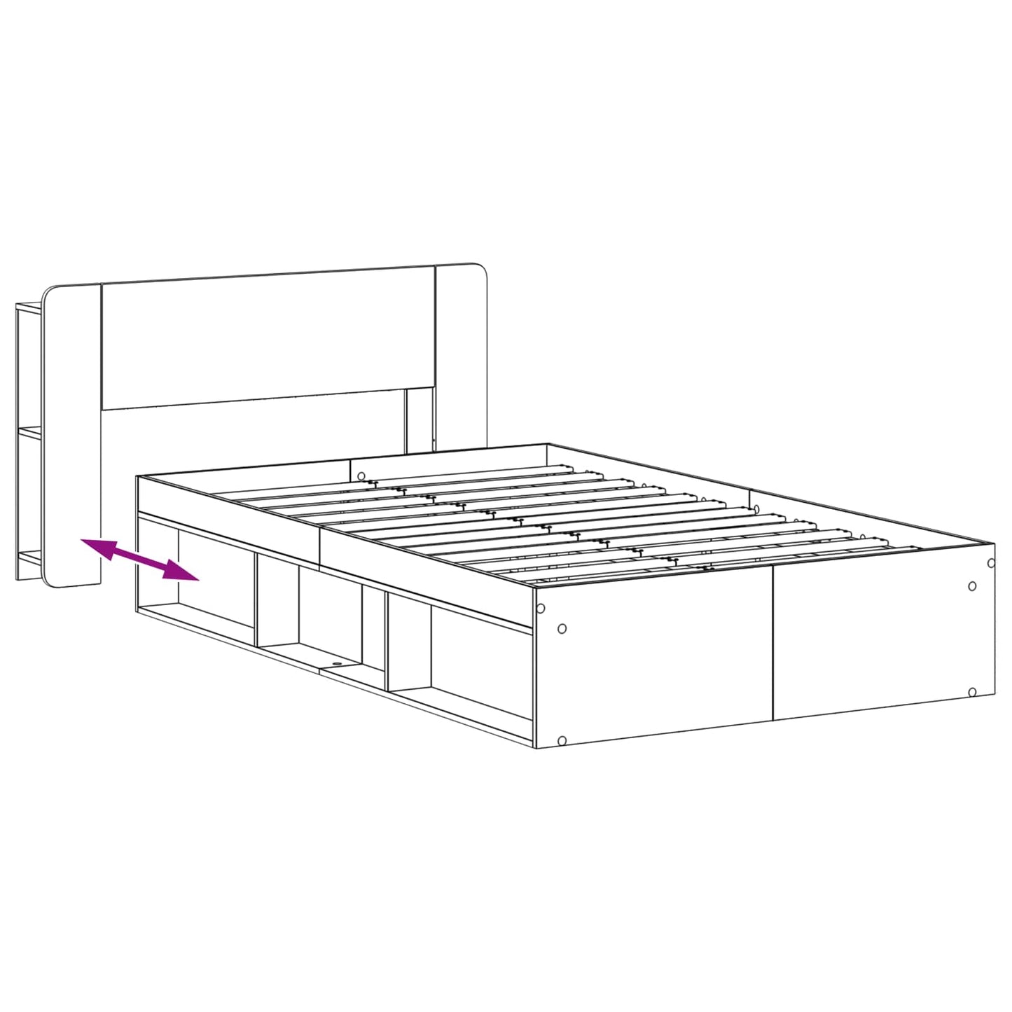 vidaXL Σκελετός κρεβατιού με αποθήκευση Artisan Δρυς 120 x 200 cm