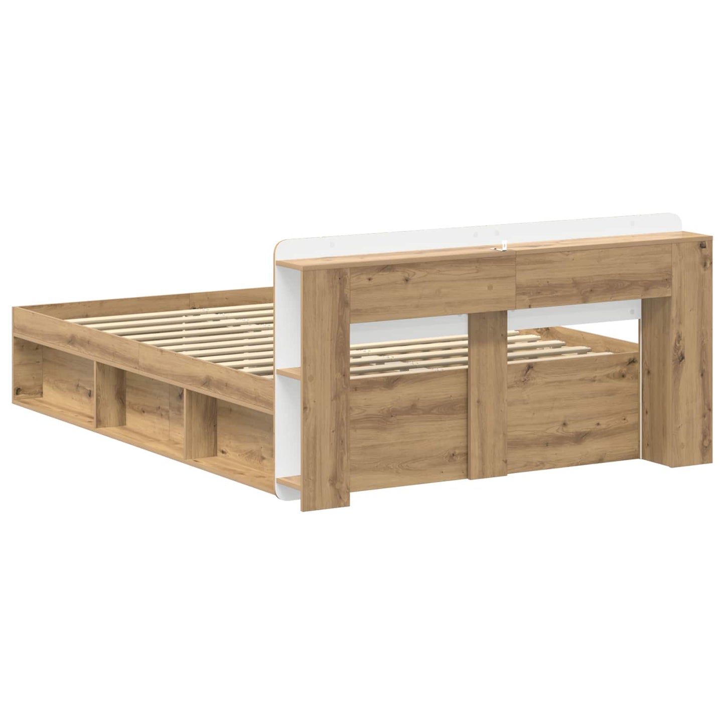 vidaXL Σκελετός κρεβατιού με αποθήκευση Artisan Δρυς 140 x 190 cm