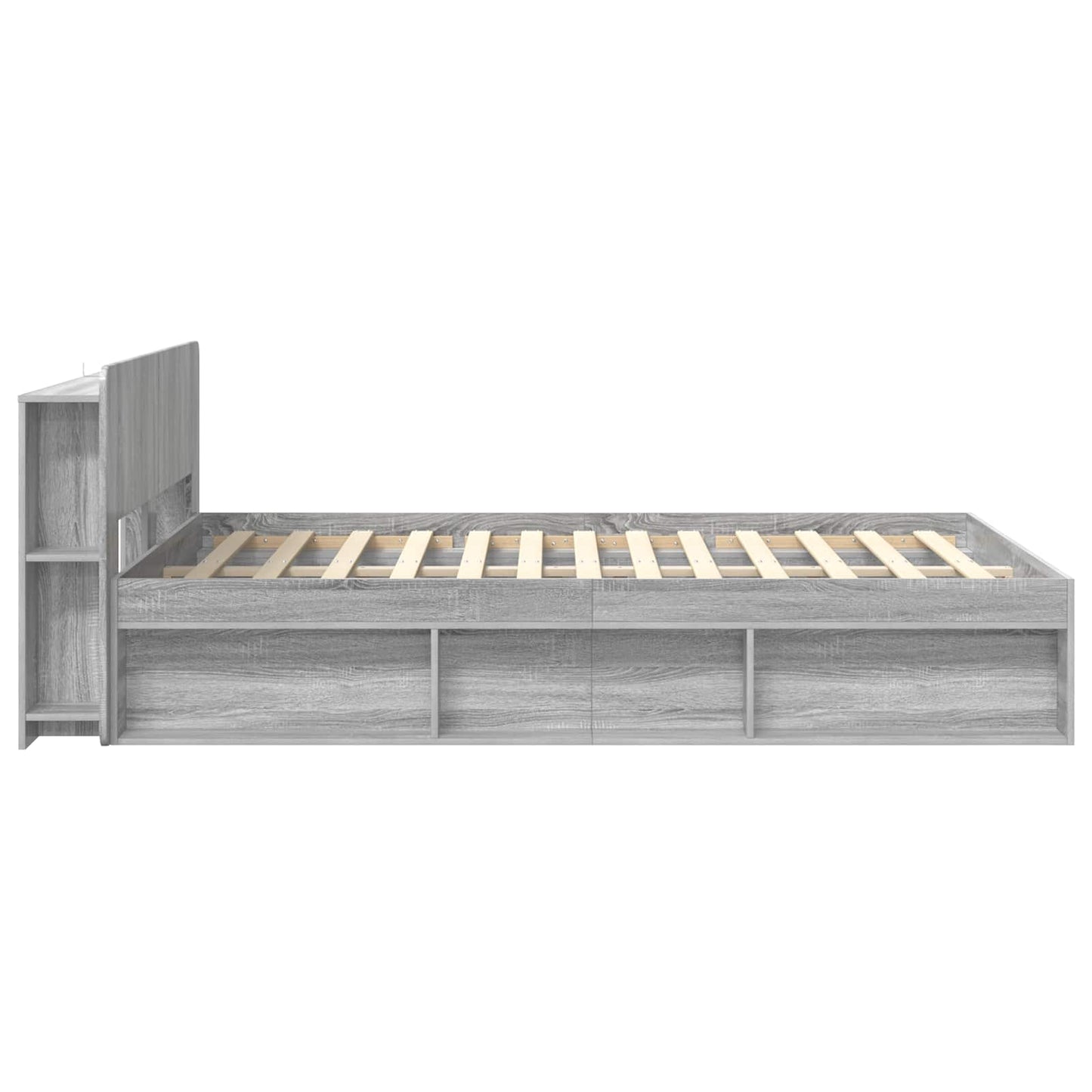 vidaXL Σκελετός κρεβατιού με αποθήκευση Γκρι Sonoma 140 x 190 cm