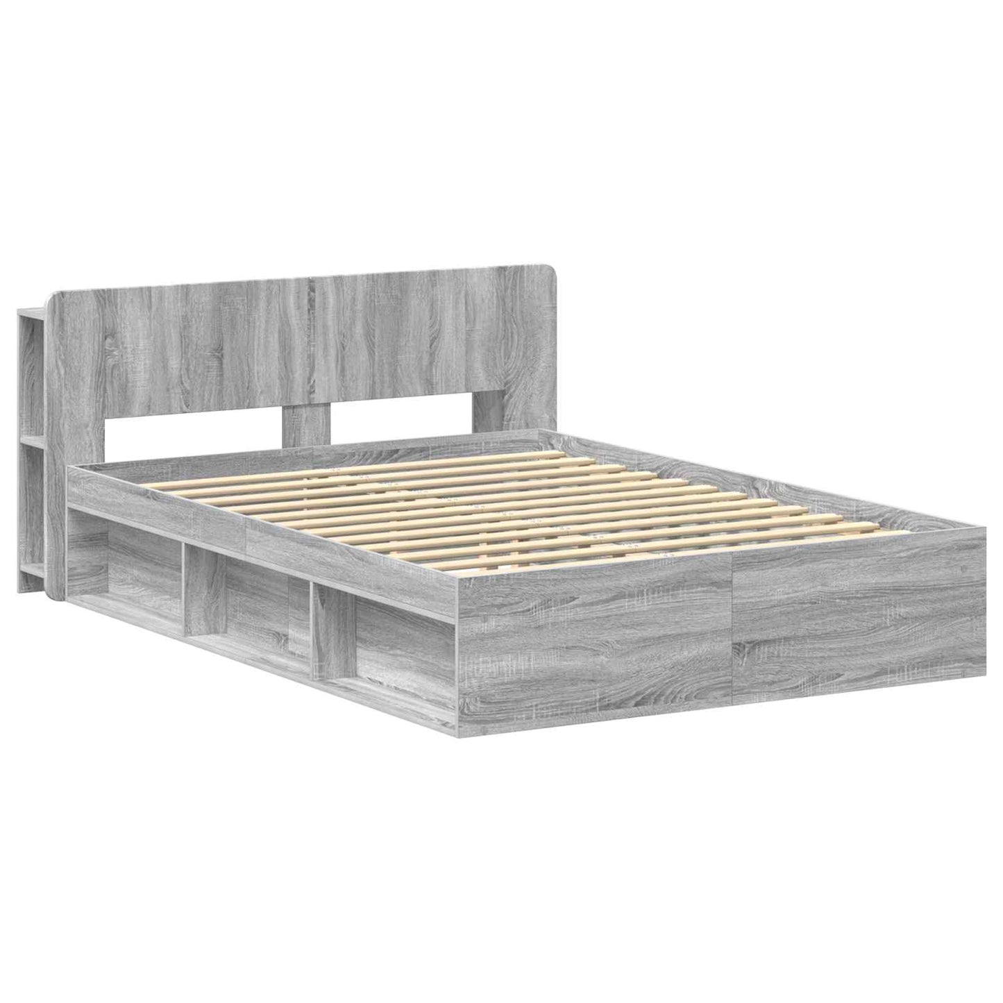 vidaXL Σκελετός κρεβατιού με αποθήκευση Γκρι Sonoma 160 x 200 cm