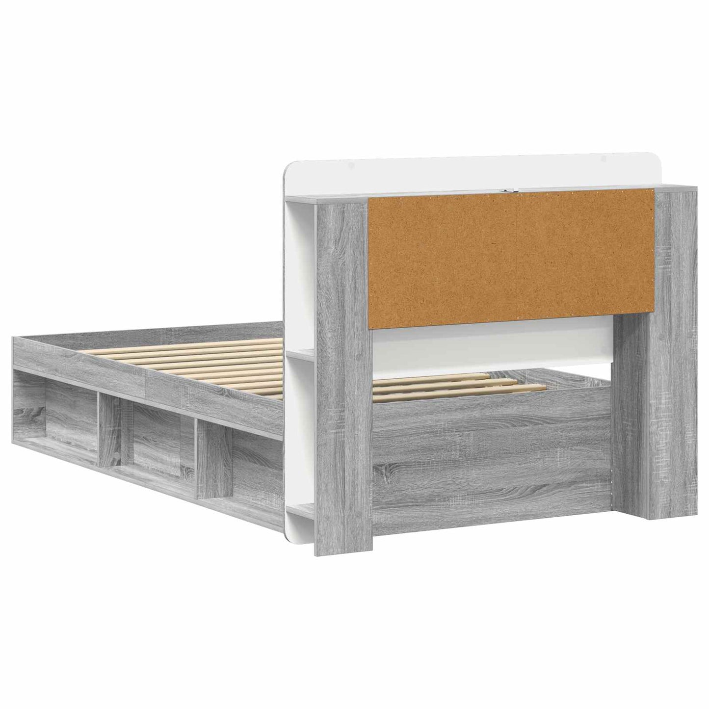 vidaXL Σκελετός κρεβατιού με αποθήκευση Γκρι Sonoma 75 x 190 cm