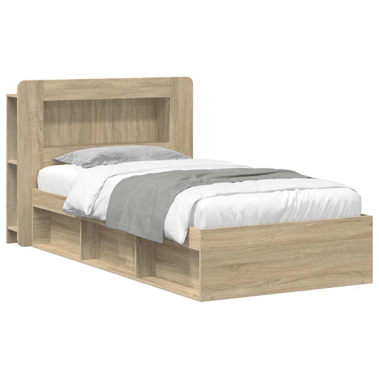 vidaXL Σκελετός κρεβατιού με αποθήκευση Sonoma Δρυς 75 x 190 cm