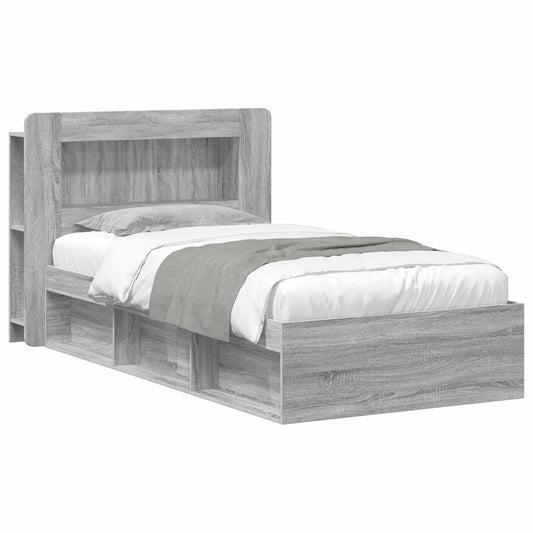 vidaXL Σκελετός κρεβατιού με αποθήκευση Γκρι Sonoma 80 x 200 cm