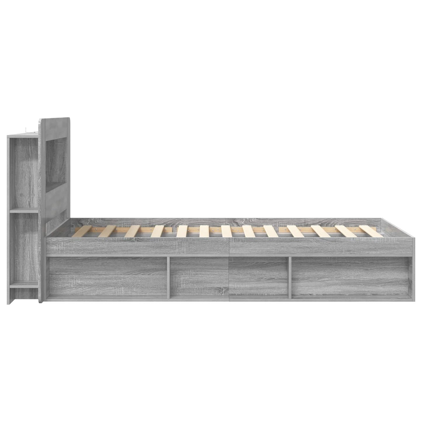 vidaXL Σκελετός κρεβατιού με αποθήκευση Γκρι Sonoma 80 x 200 cm