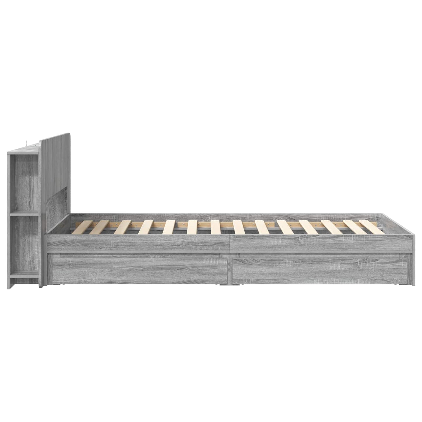 vidaXL Σκελετός κρεβατιού με αποθήκευση Γκρι Sonoma 90 x 190 cm