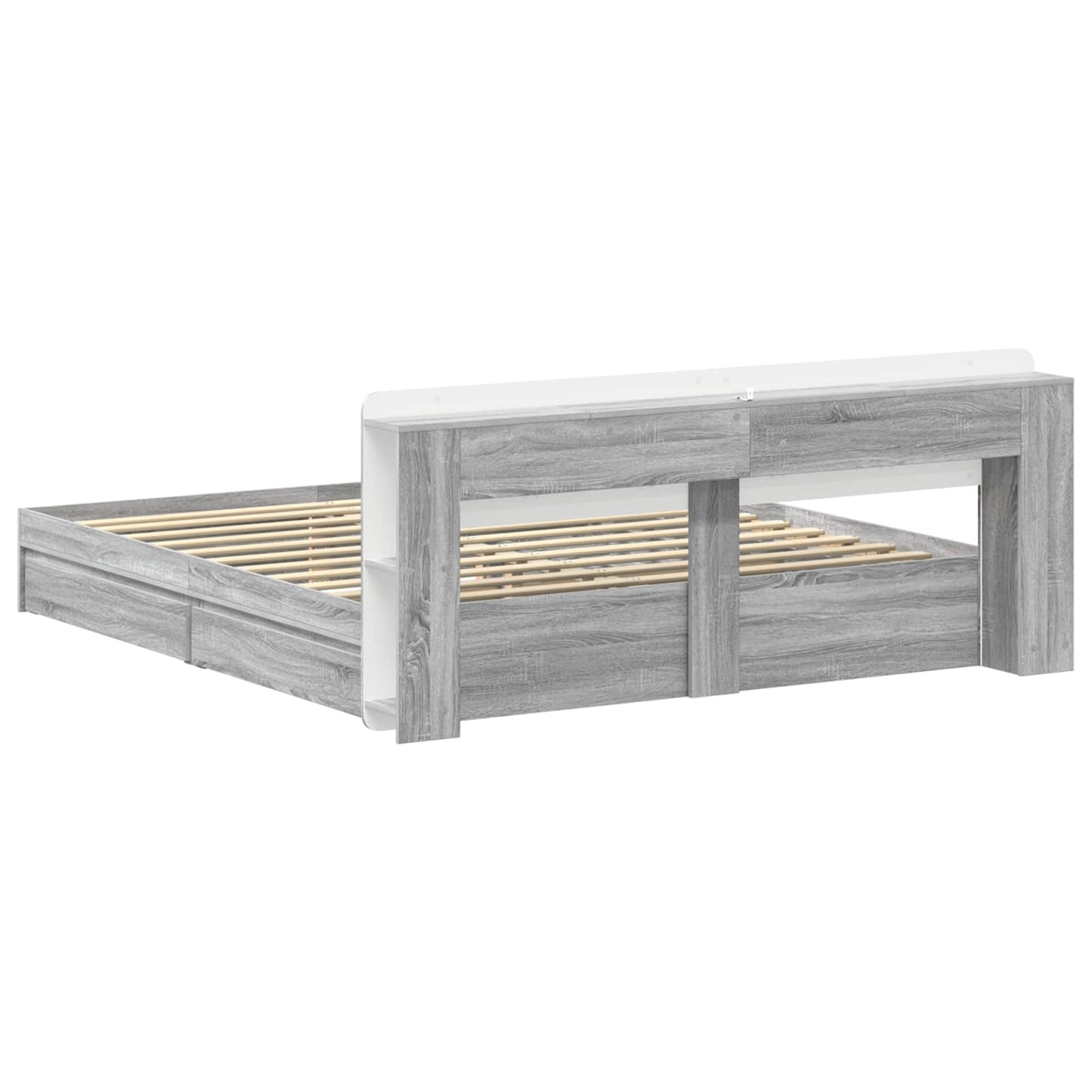 vidaXL Σκελετός κρεβατιού με αποθήκευση Γκρι Sonoma 180 x 200 cm