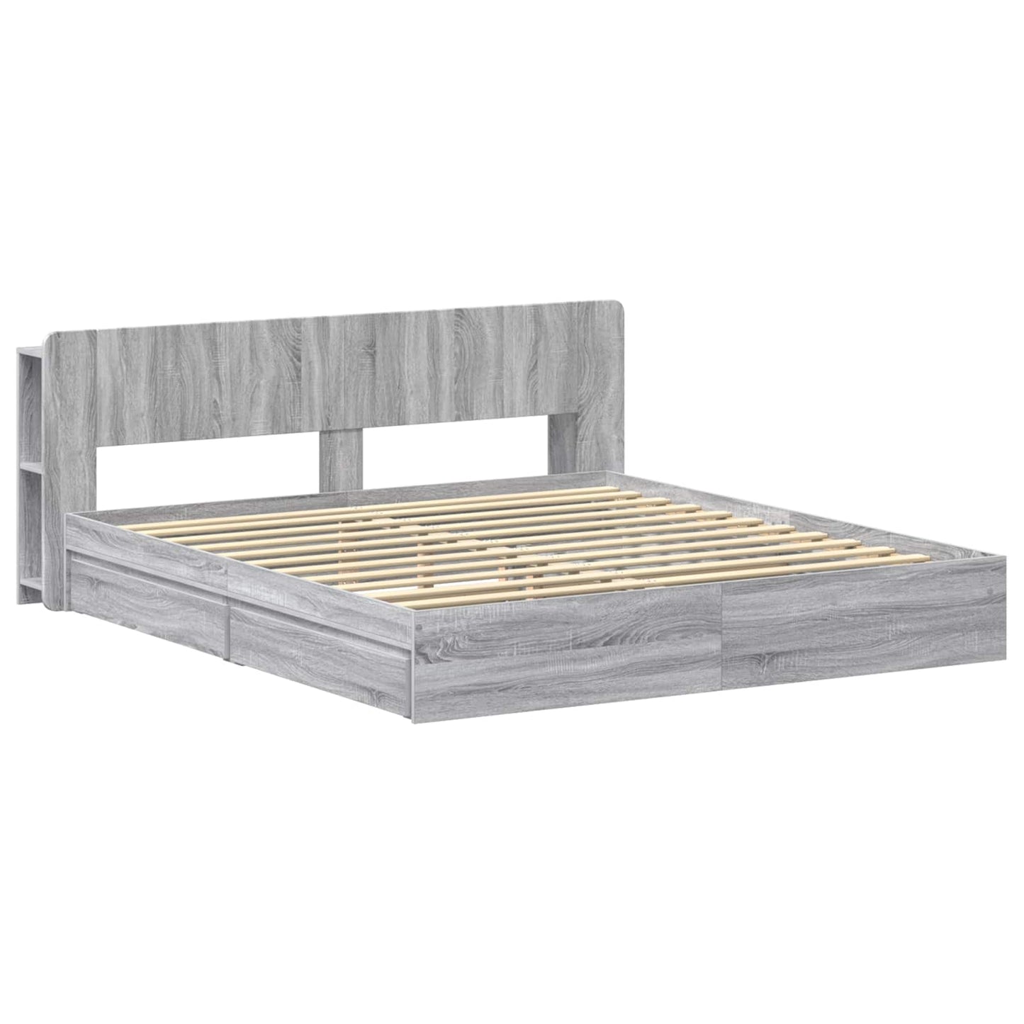 vidaXL Σκελετός κρεβατιού με αποθήκευση Γκρι Sonoma 200 x 200 cm