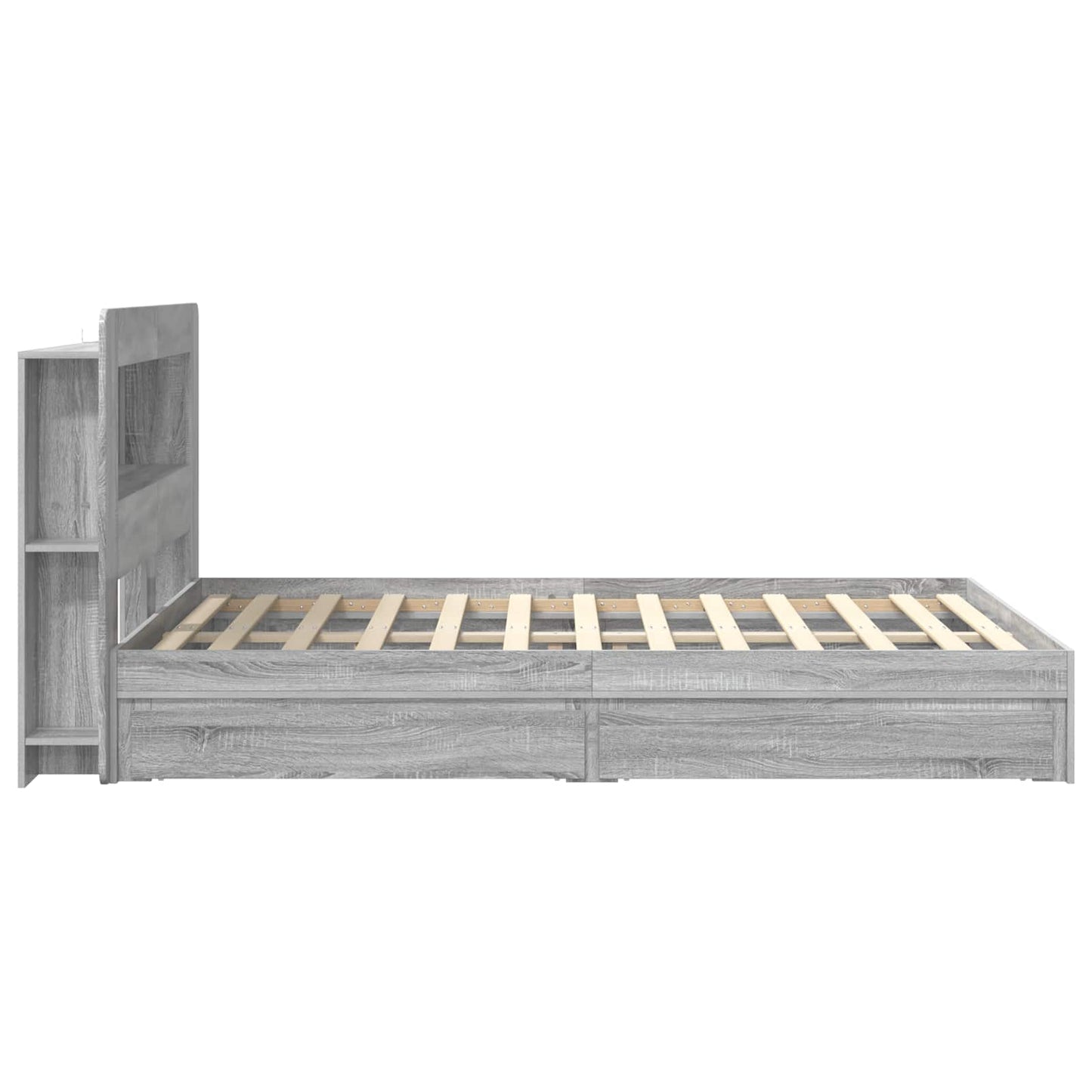 vidaXL Σκελετός κρεβατιού με αποθήκευση Γκρι Sonoma 140 x 200 cm