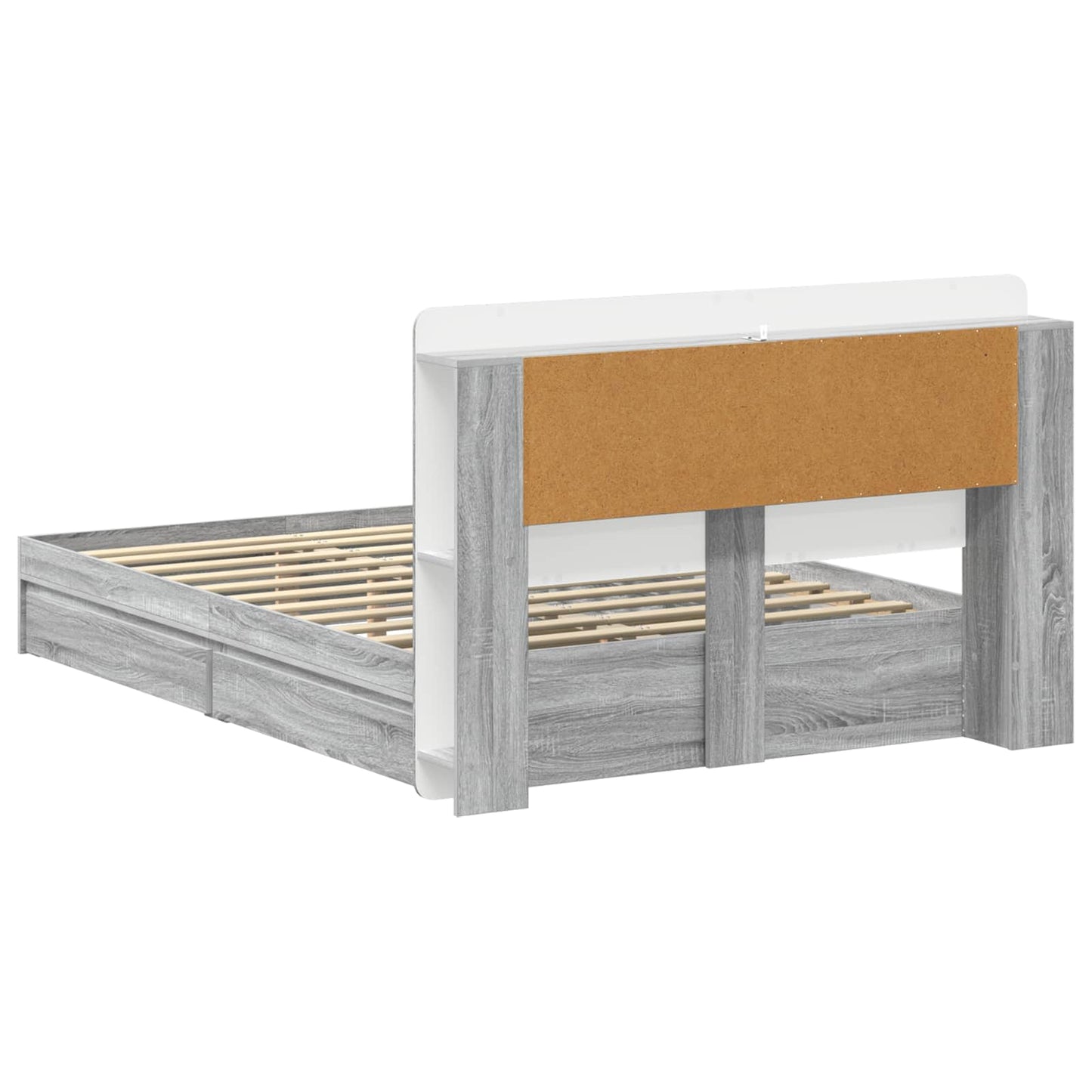 vidaXL Σκελετός κρεβατιού με αποθήκευση Γκρι Sonoma 150 x 200 cm