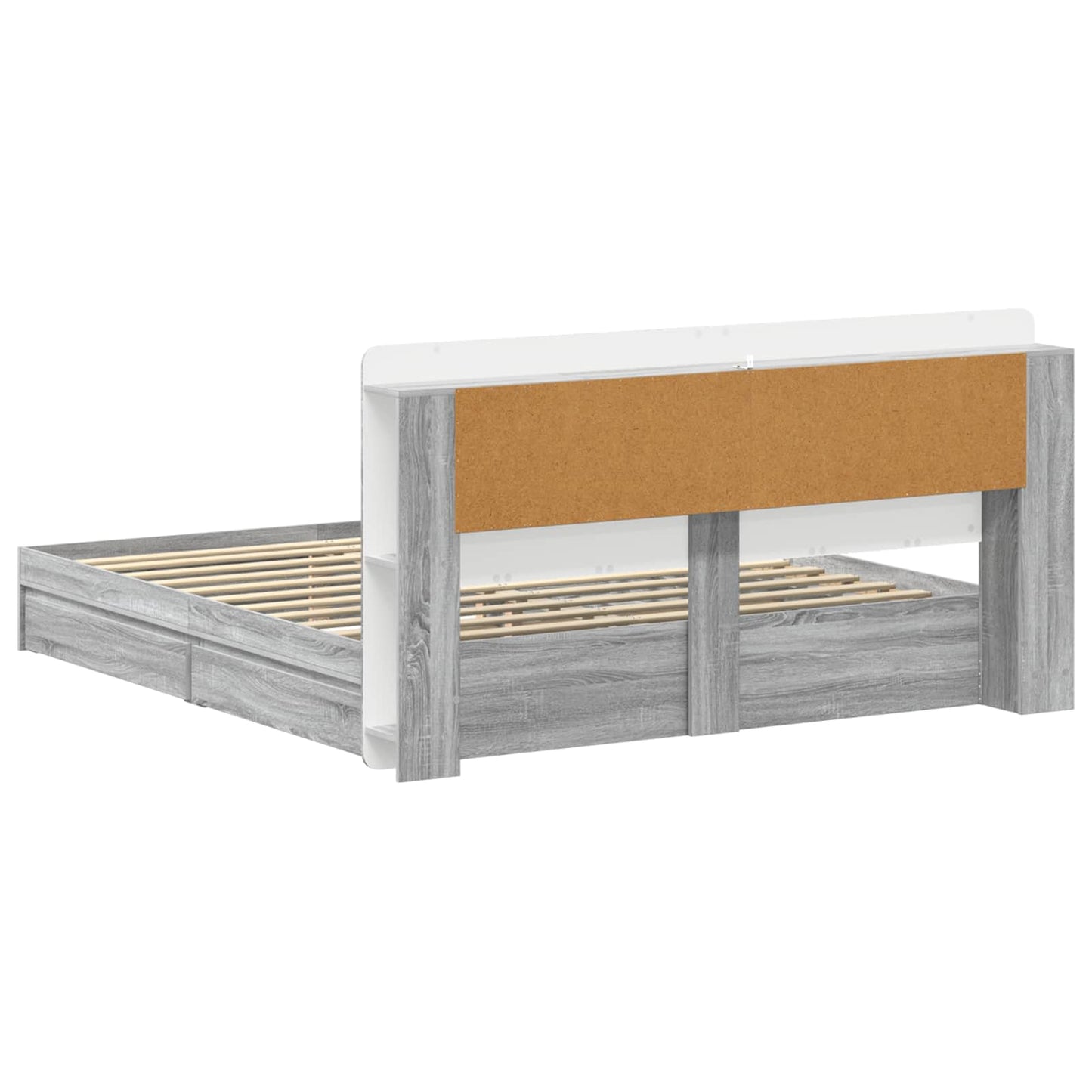 vidaXL Σκελετός κρεβατιού με αποθήκευση Γκρι Sonoma 180 x 200 cm