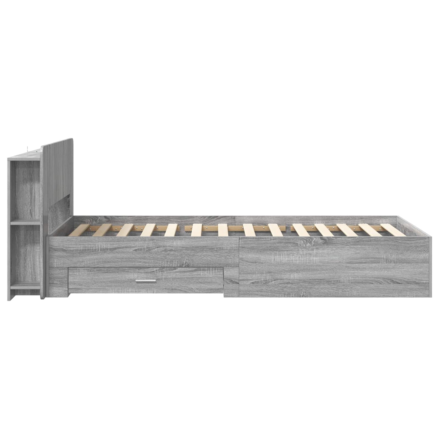 vidaXL Σκελετός κρεβατιού με αποθήκευση Γκρι Sonoma 90 x 190 cm