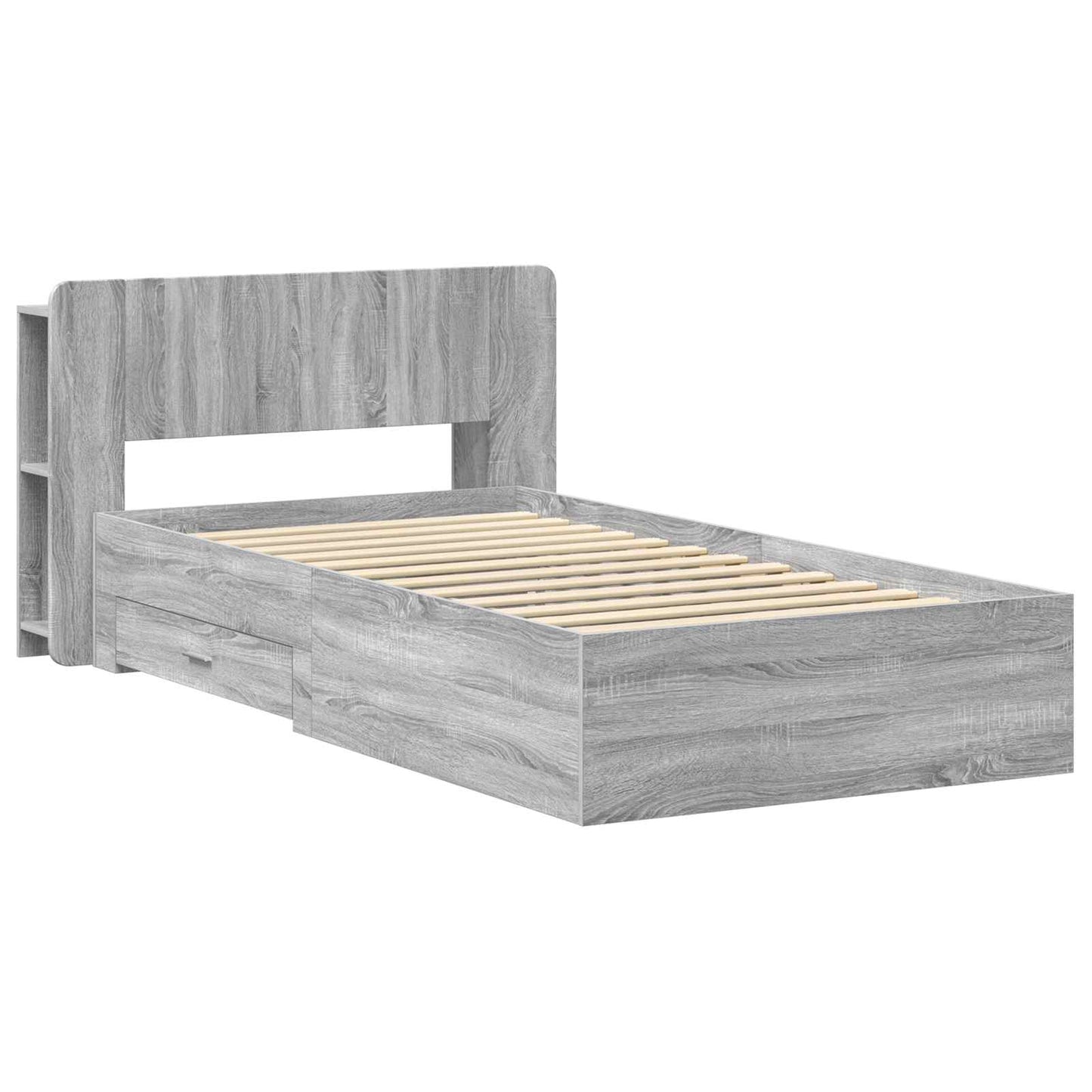 vidaXL Σκελετός κρεβατιού με αποθήκευση Γκρι Sonoma 100 x 200 cm