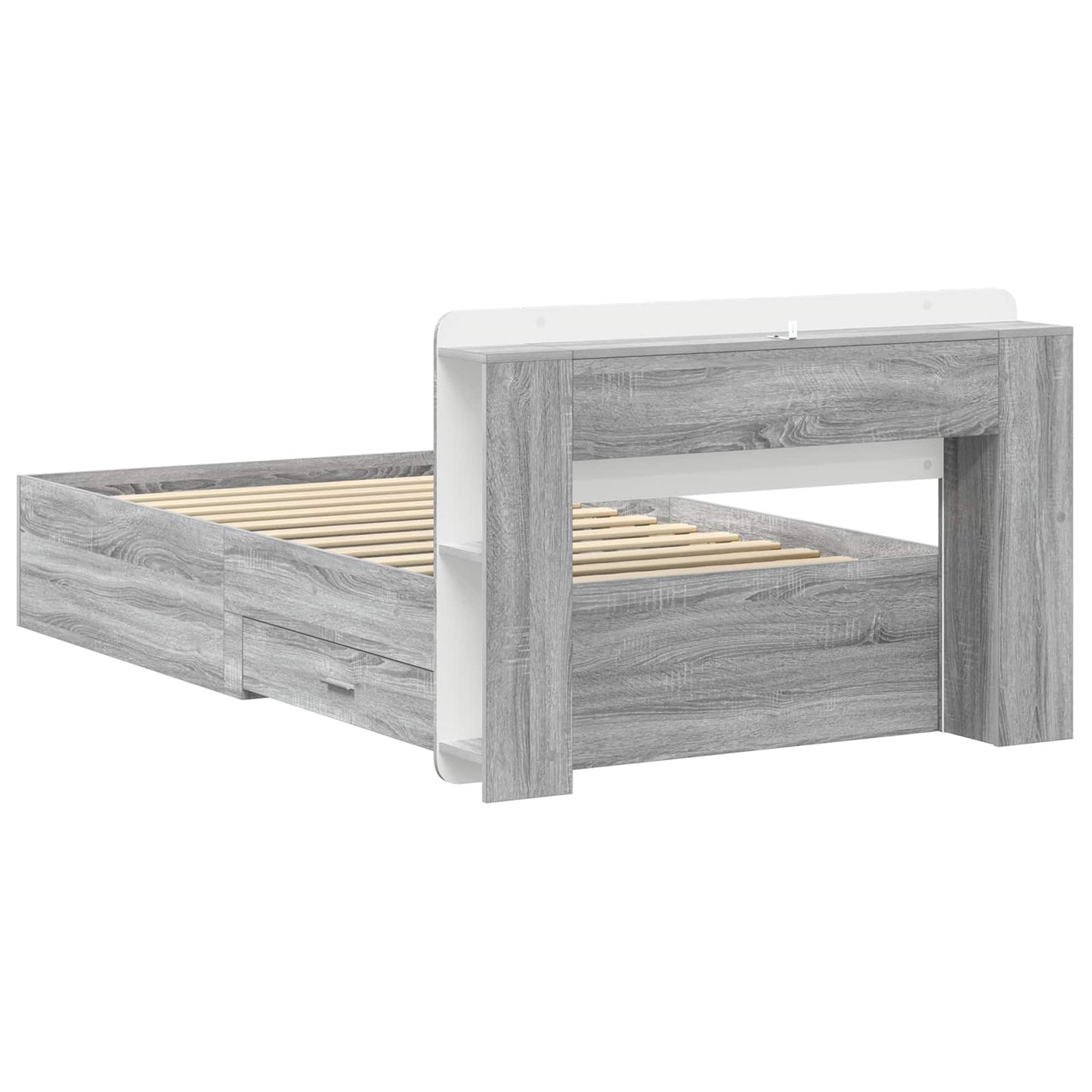 vidaXL Σκελετός κρεβατιού με αποθήκευση Γκρι Sonoma 100 x 200 cm