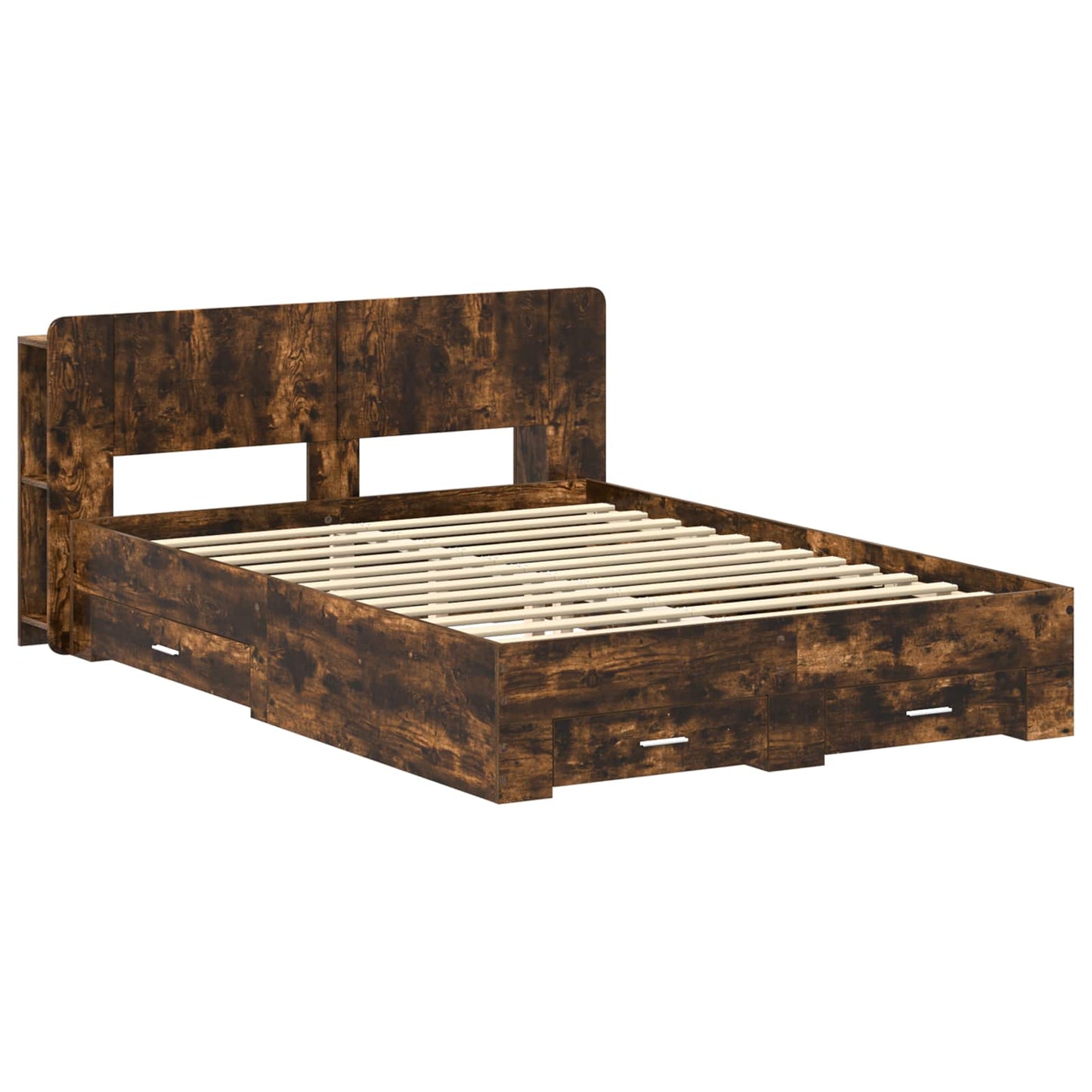 vidaXL Σκελετός κρεβατιού με αποθήκευση Καπνισμένο Ξύλο Δρυός